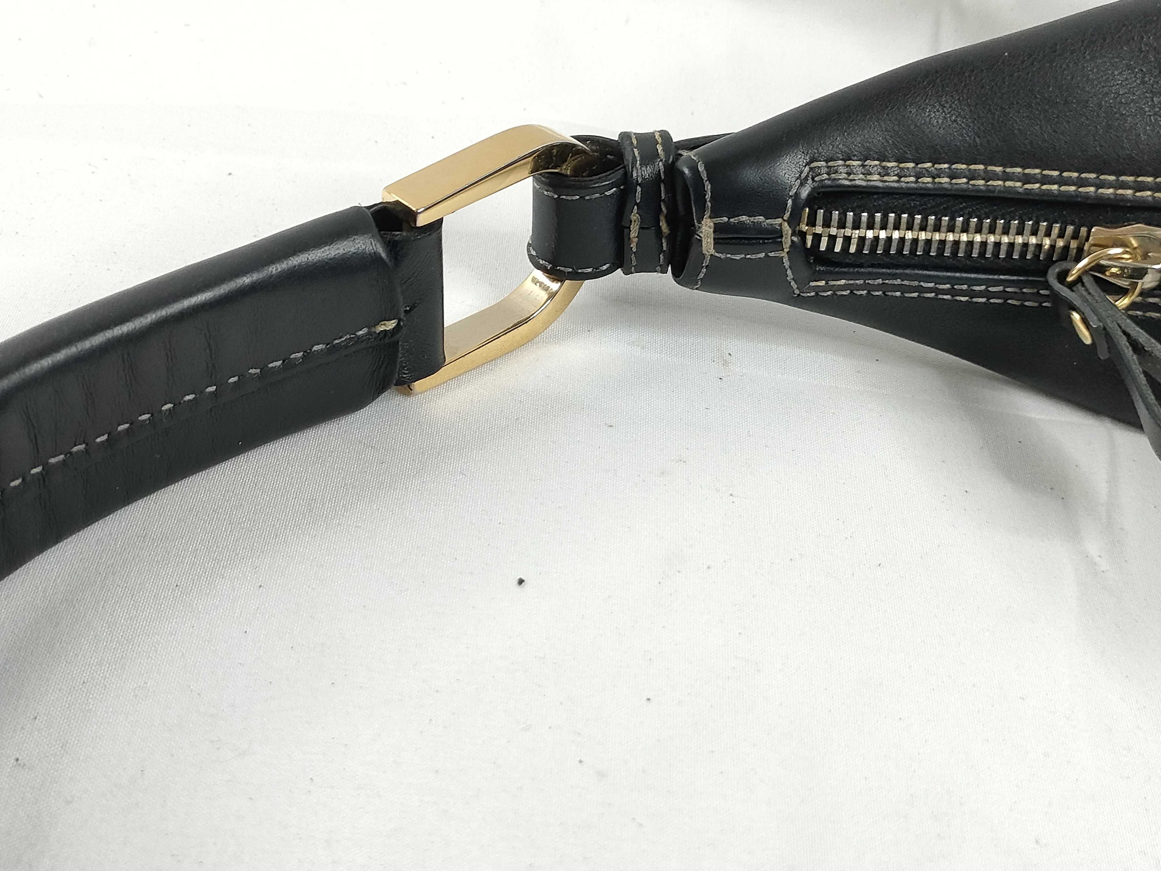 Leather Half-Moon One-Shoulder Bag (Serial Number) — view 8