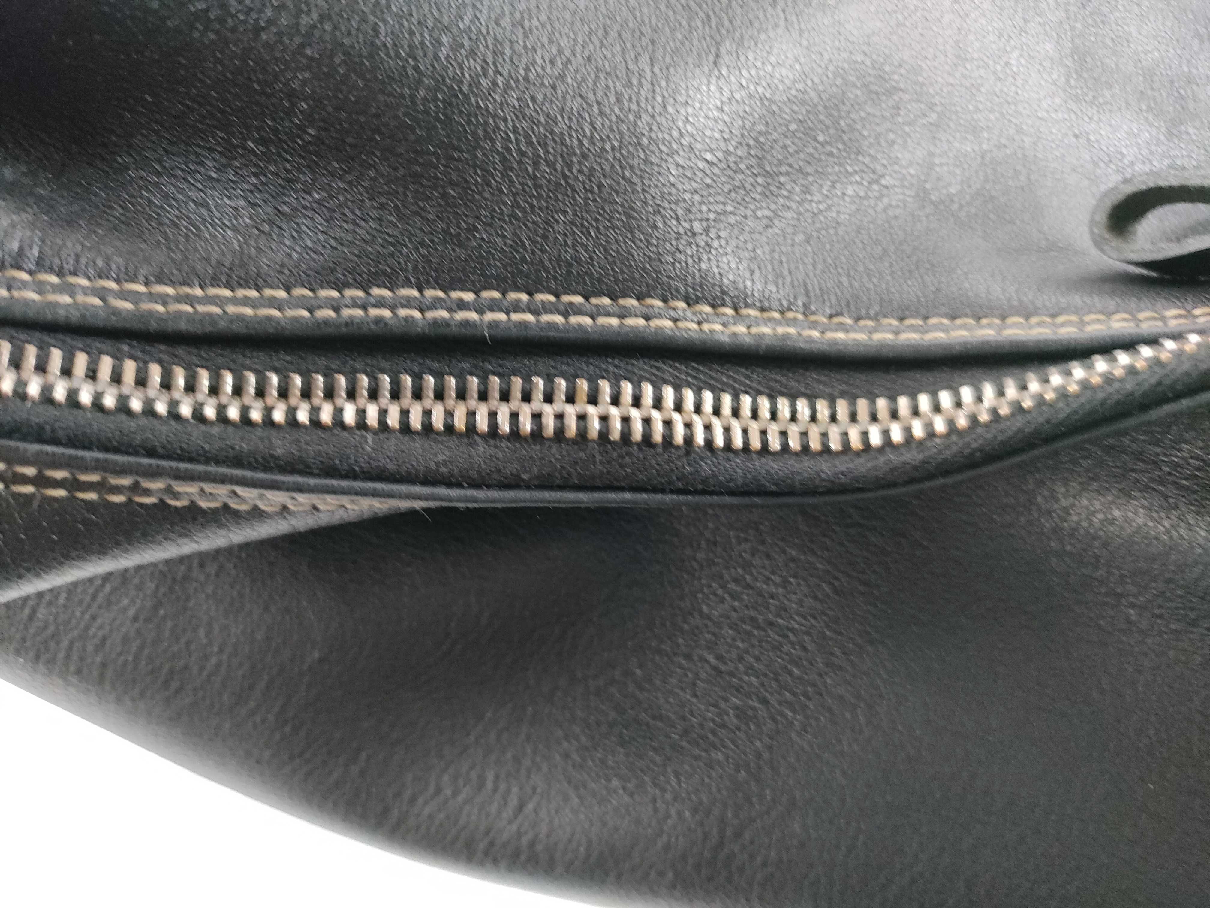 Leather Half-Moon One-Shoulder Bag (Serial Number) — view 9