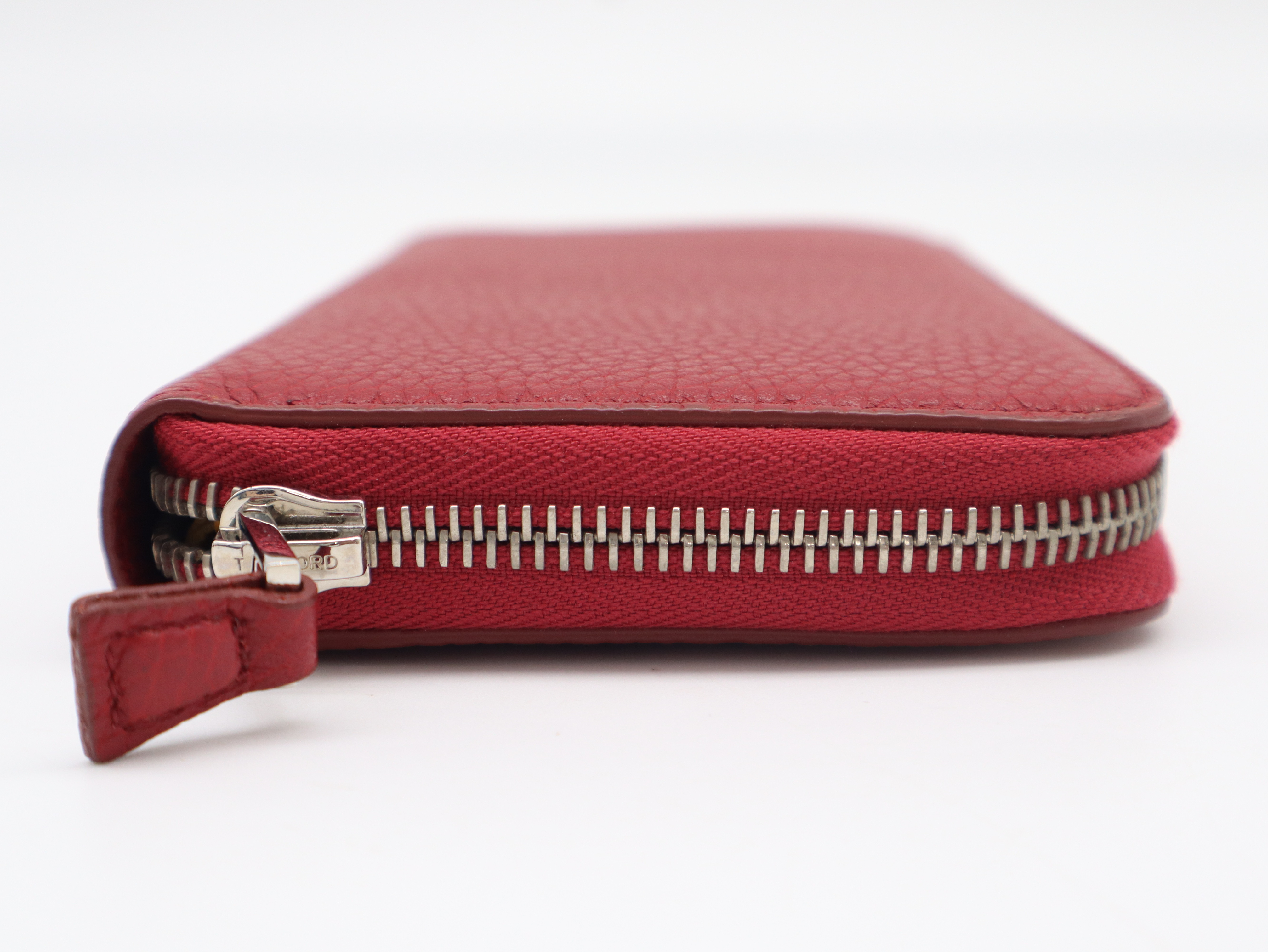 Round Zip Wallet, Wine Red/Yellow, Silver Hardware, with Dust Bag — view 6