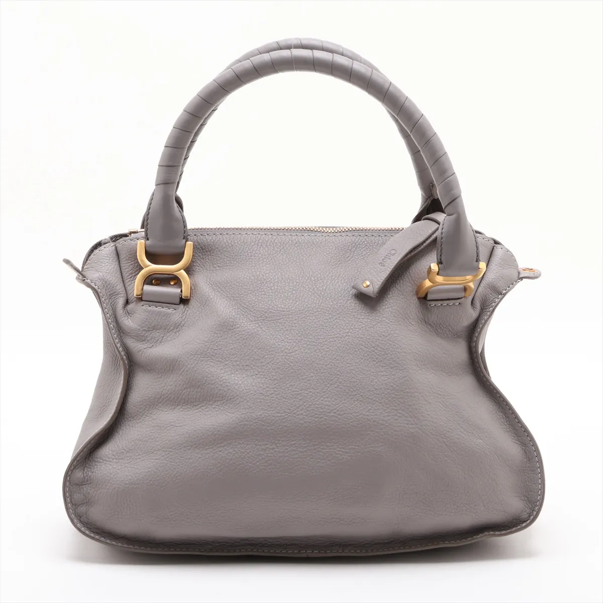 Marcie Leather 2-Way Handbag, Gray — view 2