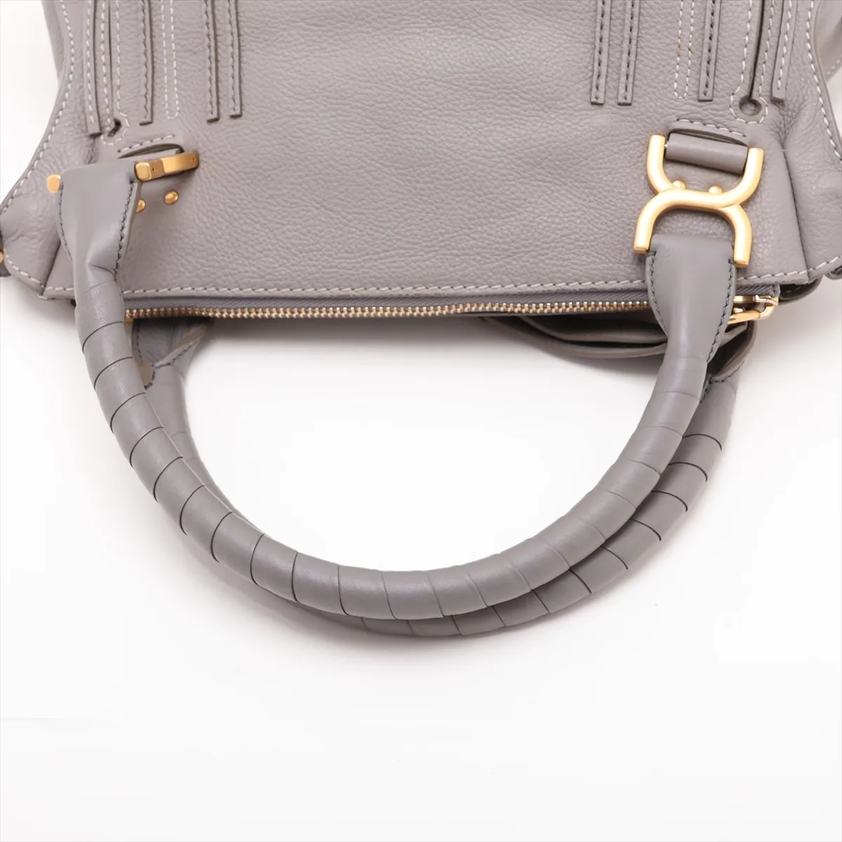 Marcie Leather 2-Way Handbag, Gray — view 5