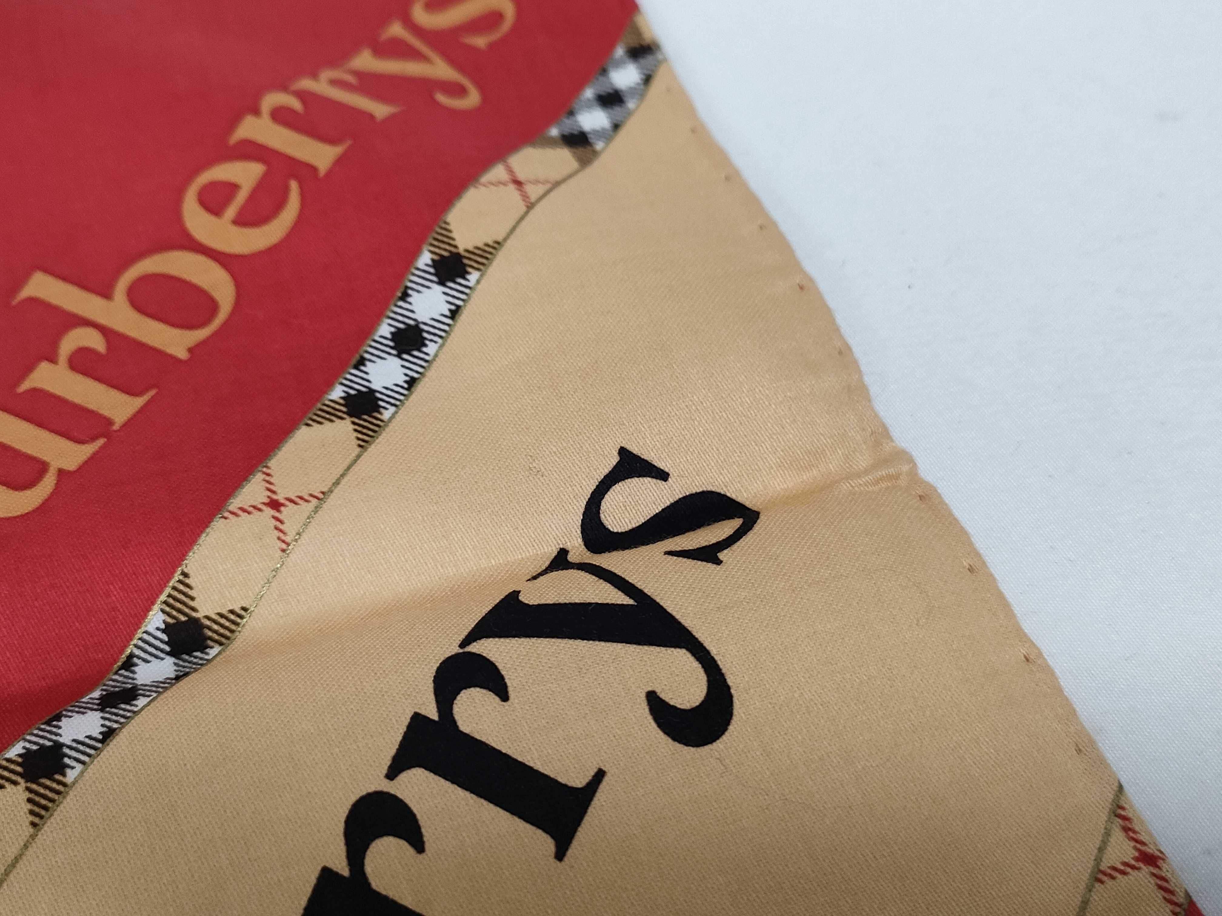 handkerchief/scarf with sticker, logo print, beige/red, and other accessories. — view 5