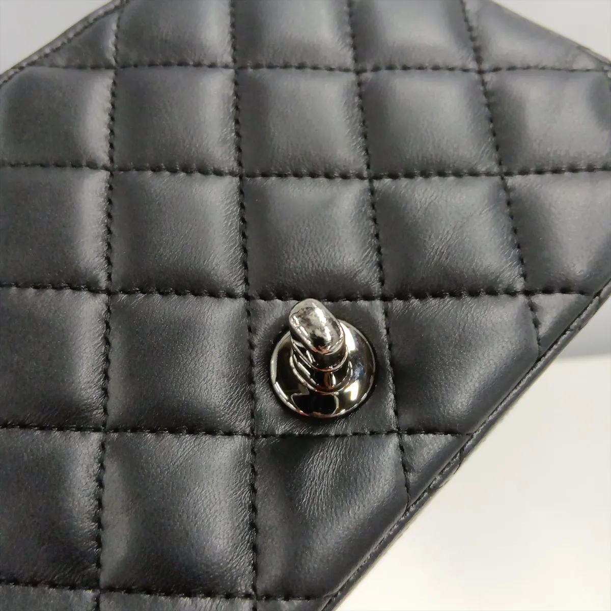 Mini Matelassé 17 Lambskin Single Flap Single Chain Bag, Black with Silver Hardware, 23243691, Serial Number , A35200 — view 14