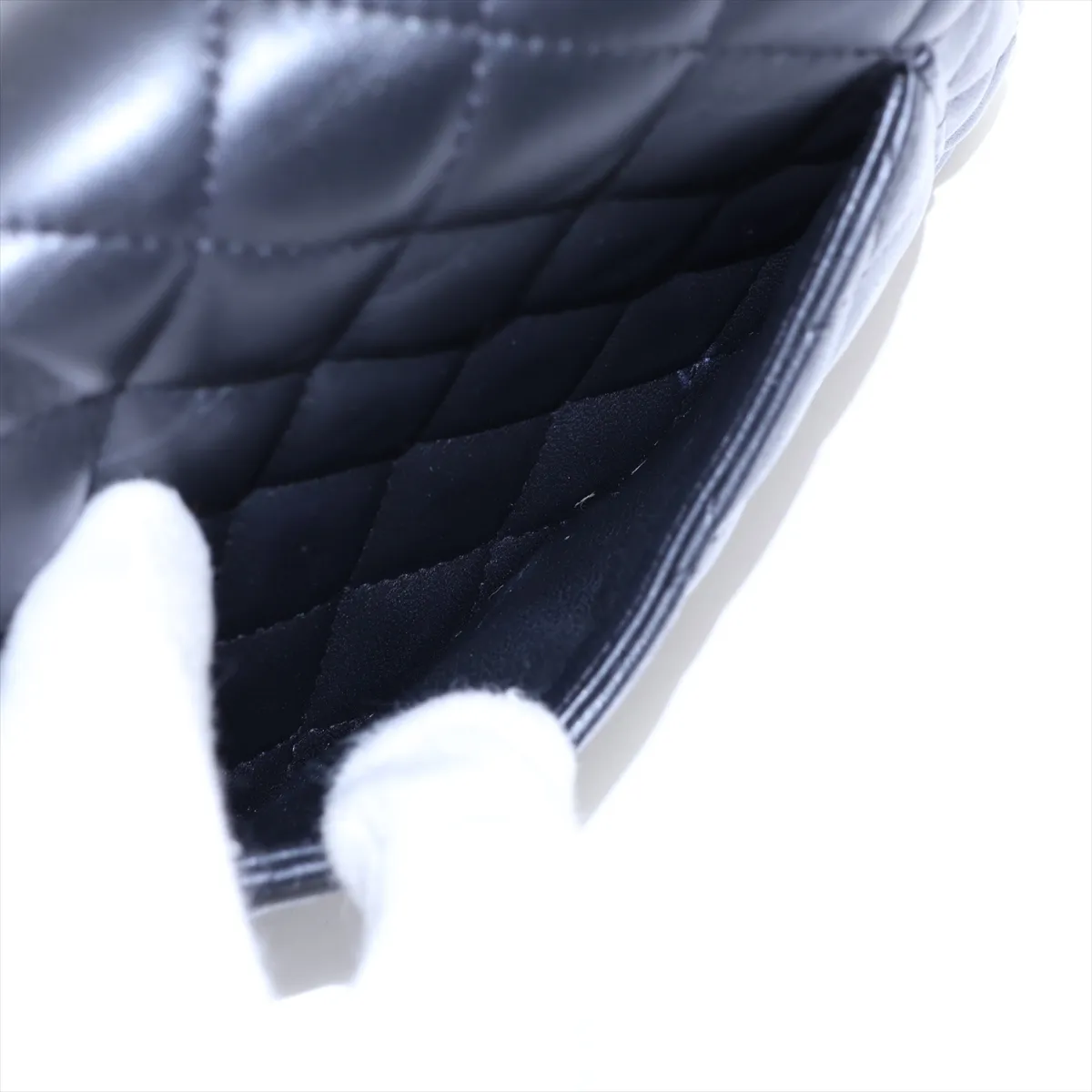 Mini Matelassé 17 Lambskin Single Flap Single Chain Bag, Black with Silver Hardware, 23243691, Serial Number , A35200 — view 9