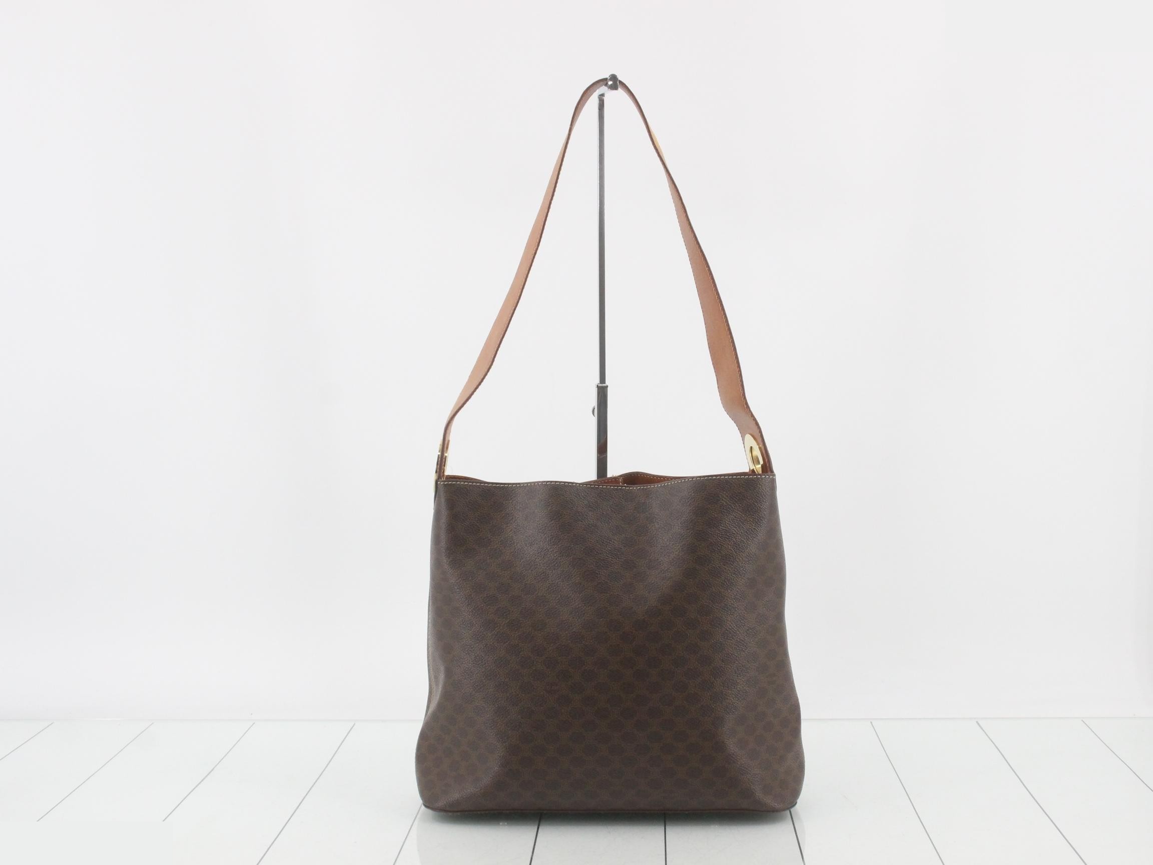 MC98/1 One-Shoulder Bag, Macadam, PVC Canvas, Leather, Brown — view 2