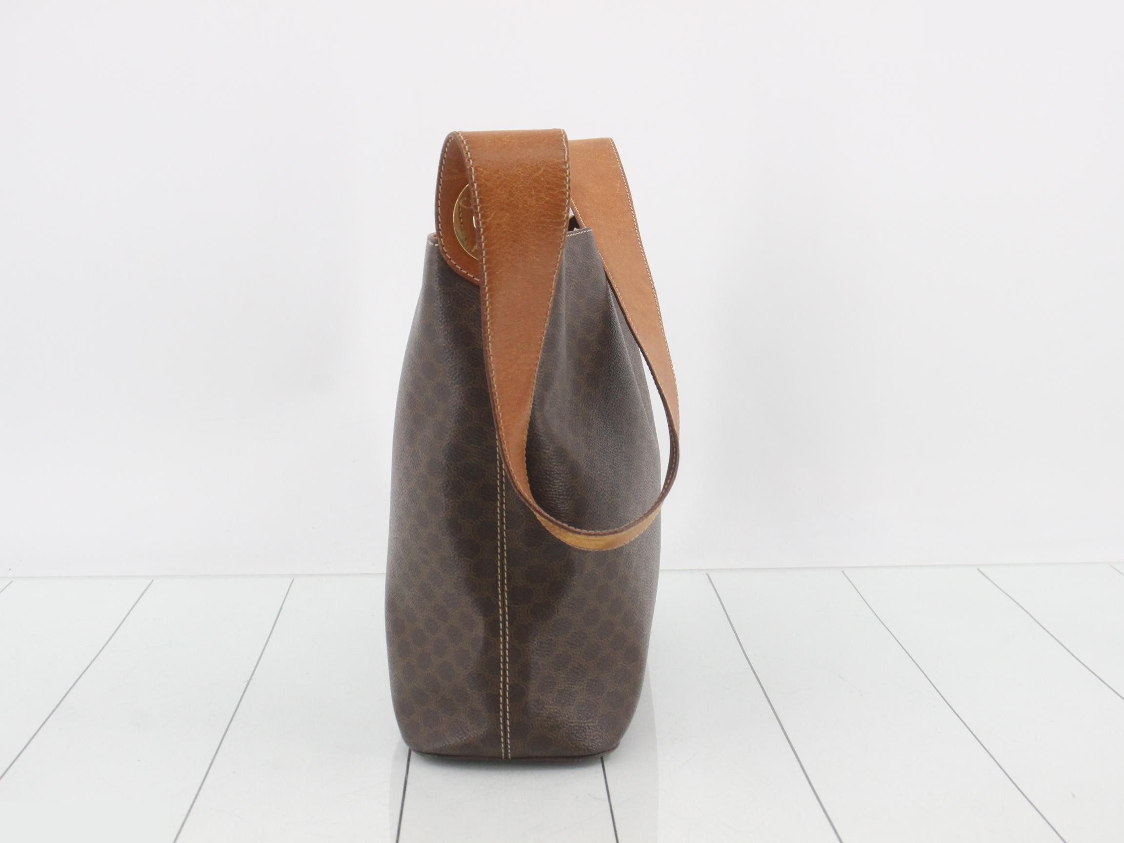 MC98/1 One-Shoulder Bag, Macadam, PVC Canvas, Leather, Brown — view 4