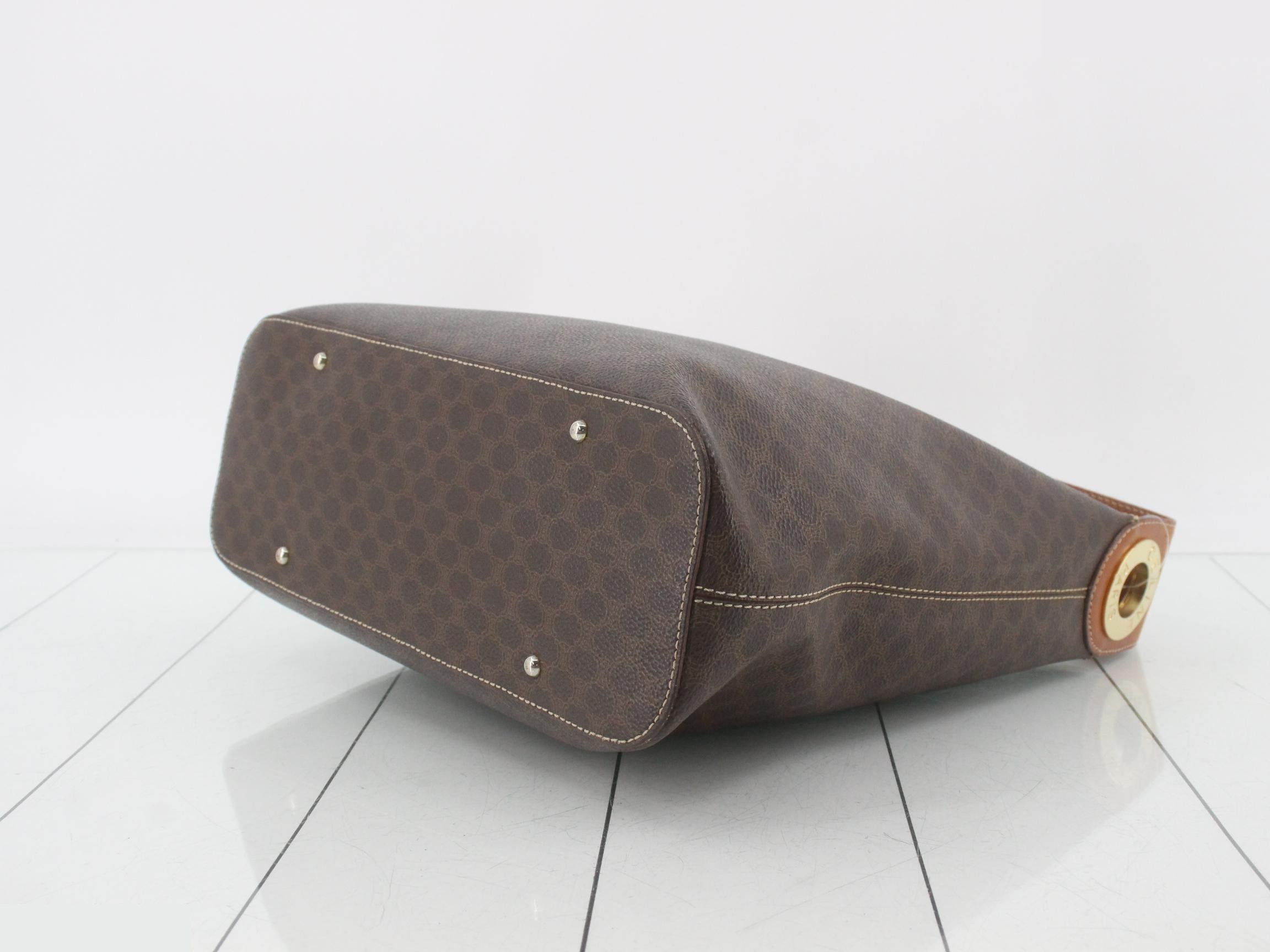 MC98/1 One-Shoulder Bag, Macadam, PVC Canvas, Leather, Brown — view 6
