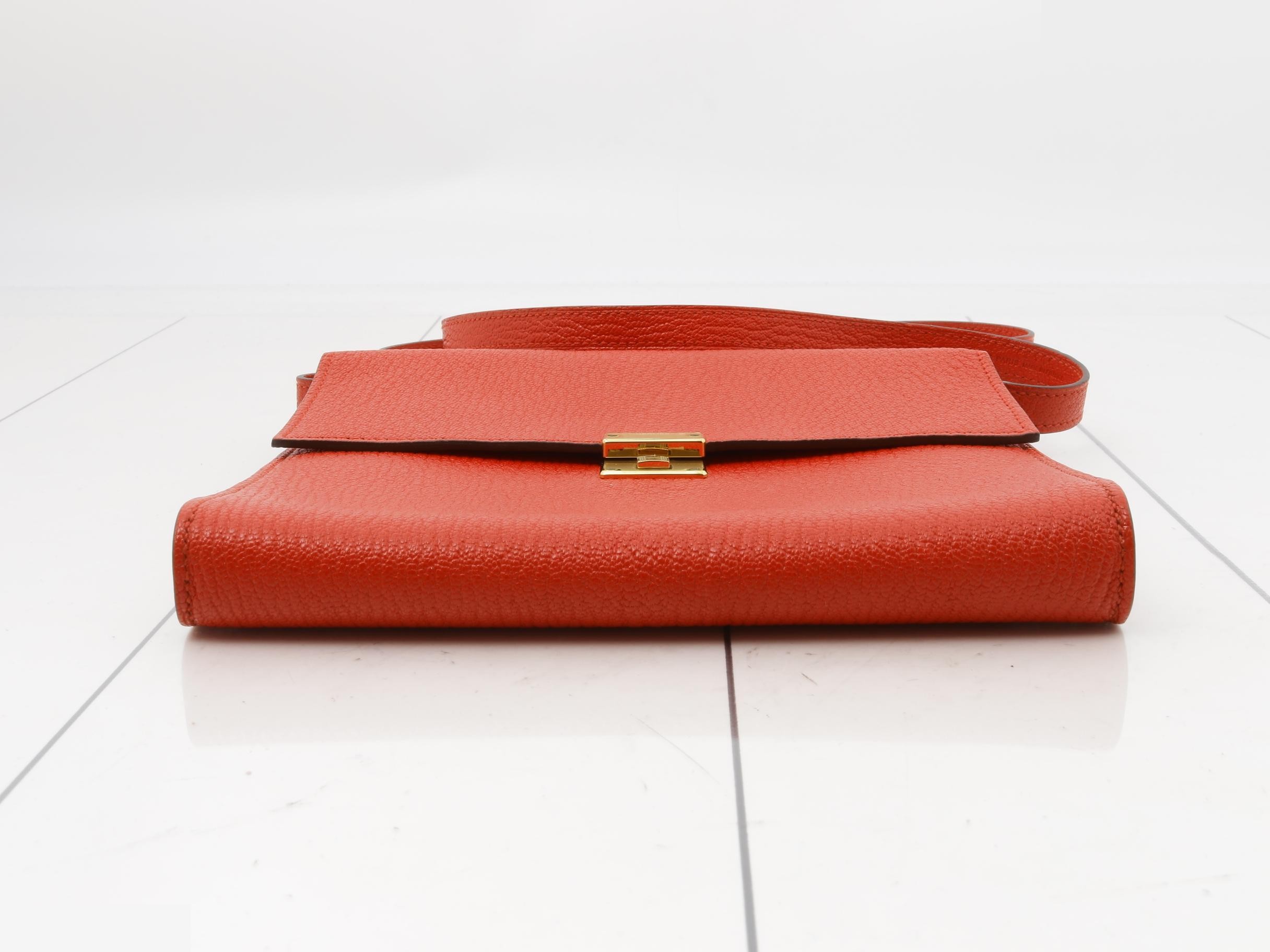 Click 16 Leather Shoulder Bag, D Stamp, Red — view 3