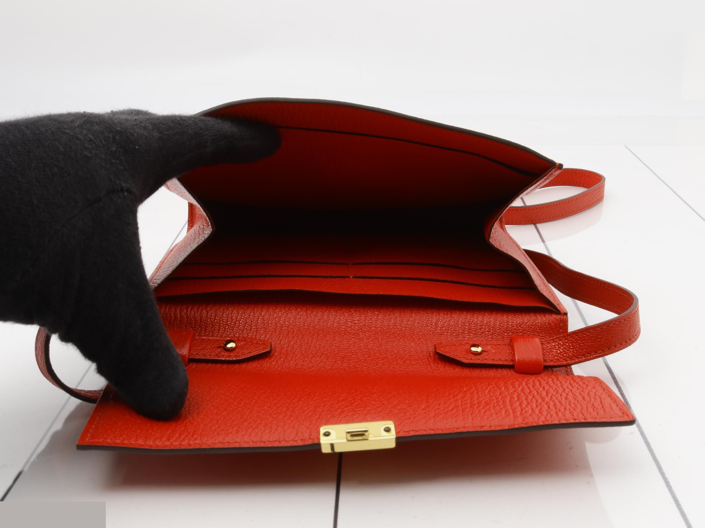 Click 16 Leather Shoulder Bag, D Stamp, Red — view 4