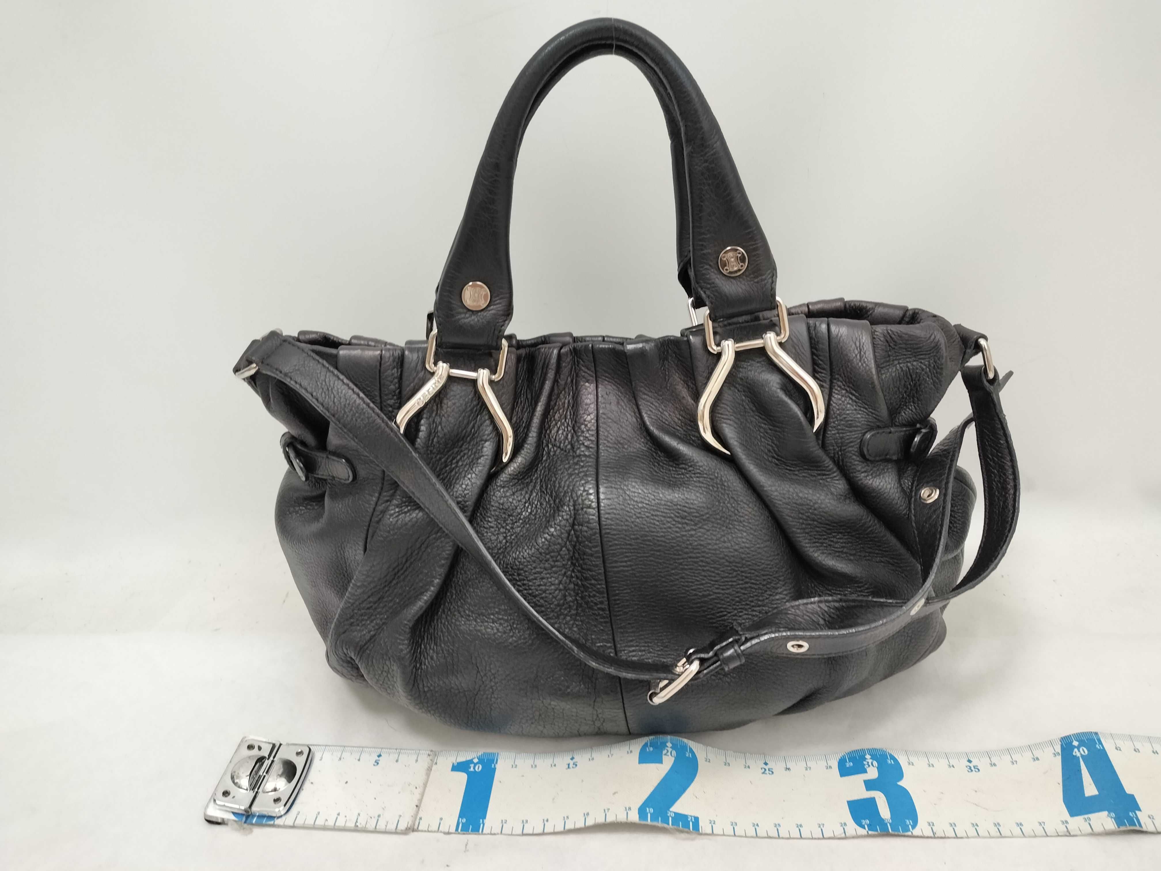 Pillow Small Brown Leather 2-Way Shoulder Bag/Handbag with Silver Hardware — view 2