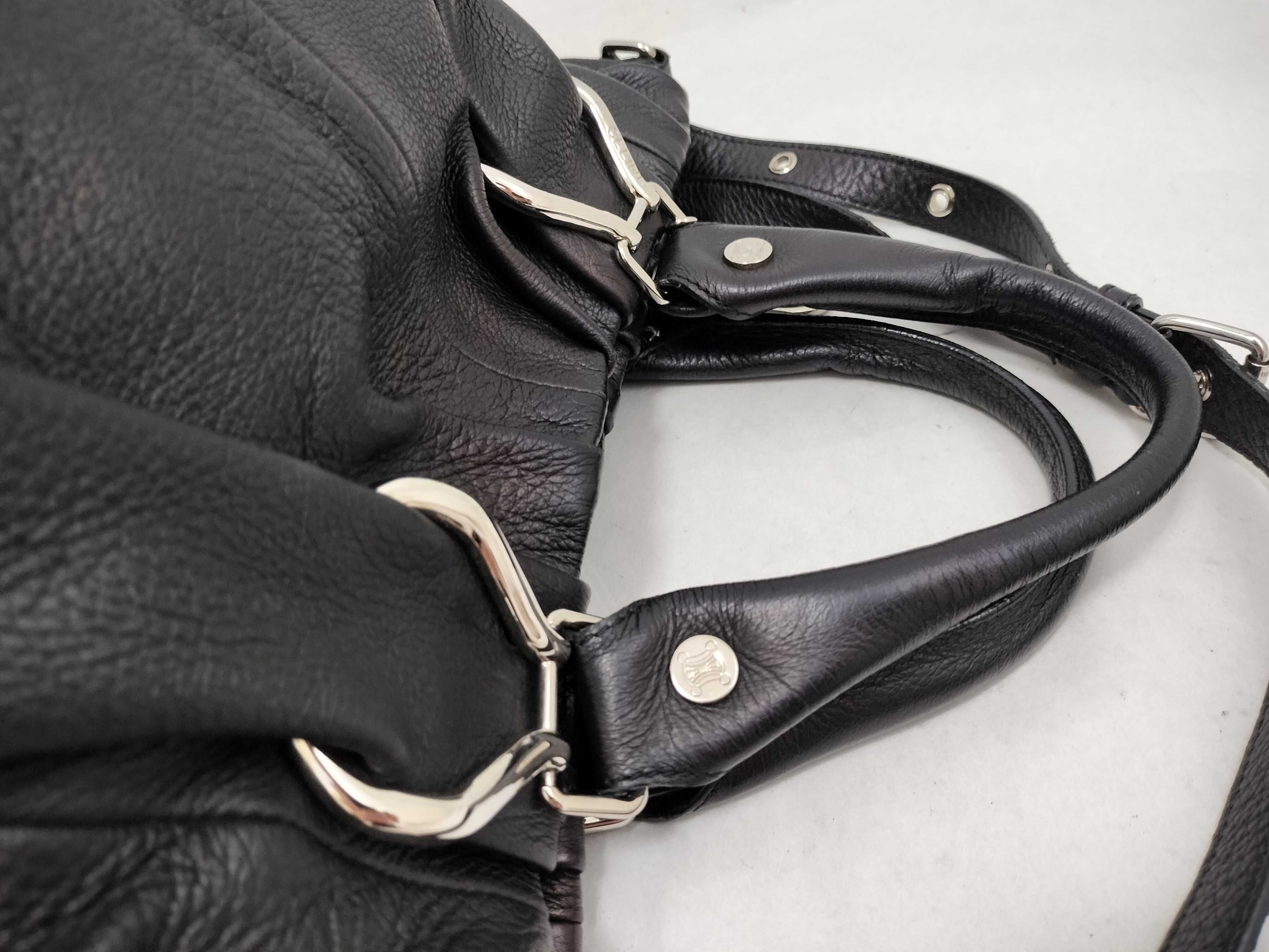 Pillow Small Brown Leather 2-Way Shoulder Bag/Handbag with Silver Hardware — view 3