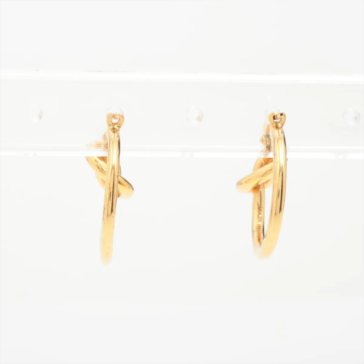 Knot SCA1233 Hoop Earrings, GP Gold. Shows — view 3