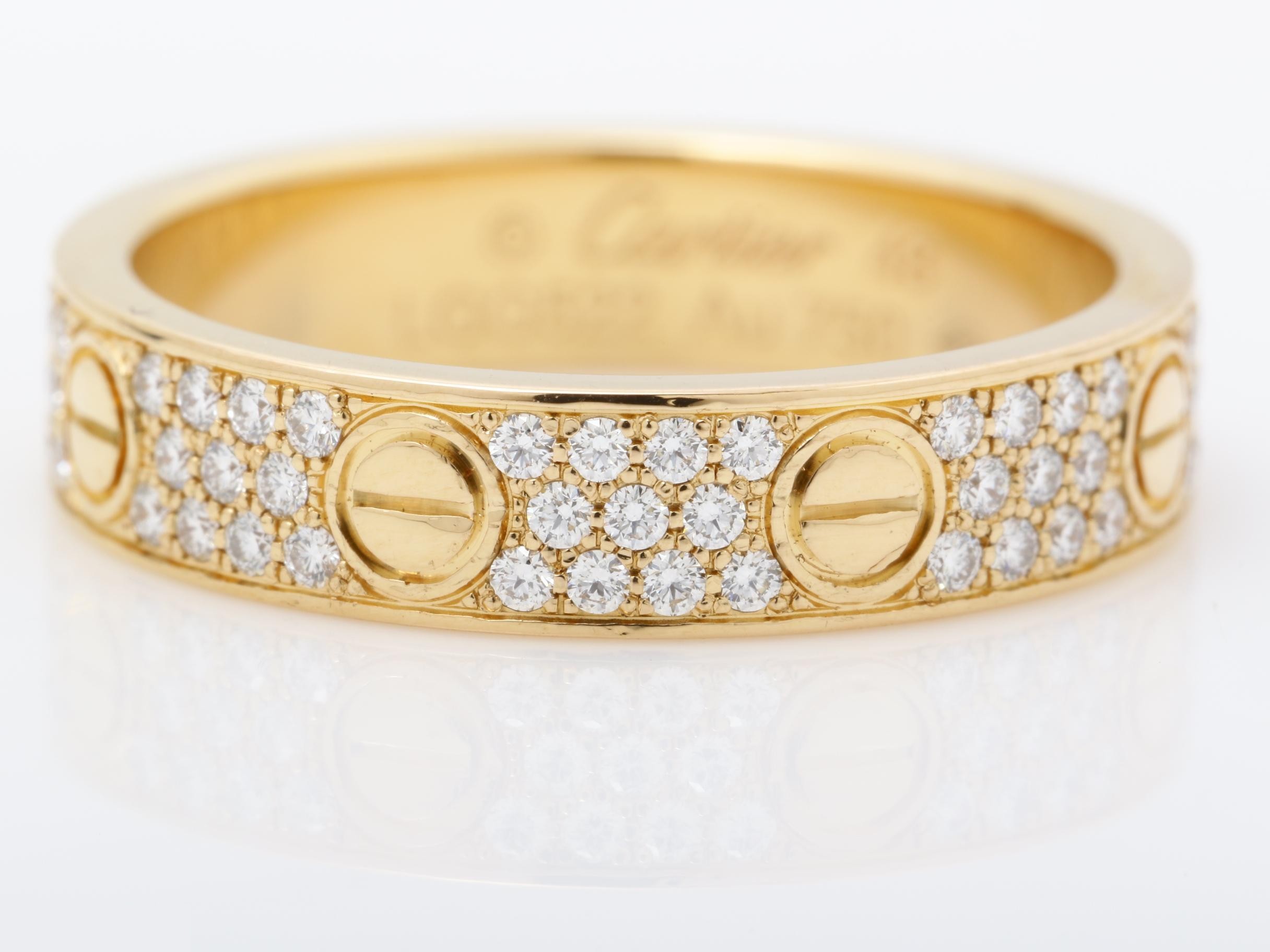 Mini Love Ring, 750 PG, Pave Diamonds, Size #48, SM, 3.5g — view 2