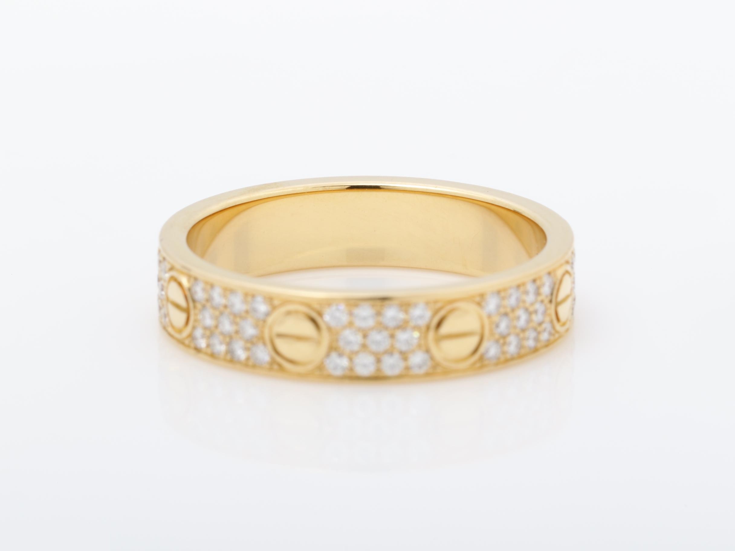 Mini Love Ring, 750 PG, Pave Diamonds, Size #48, SM, 3.5g — view 4