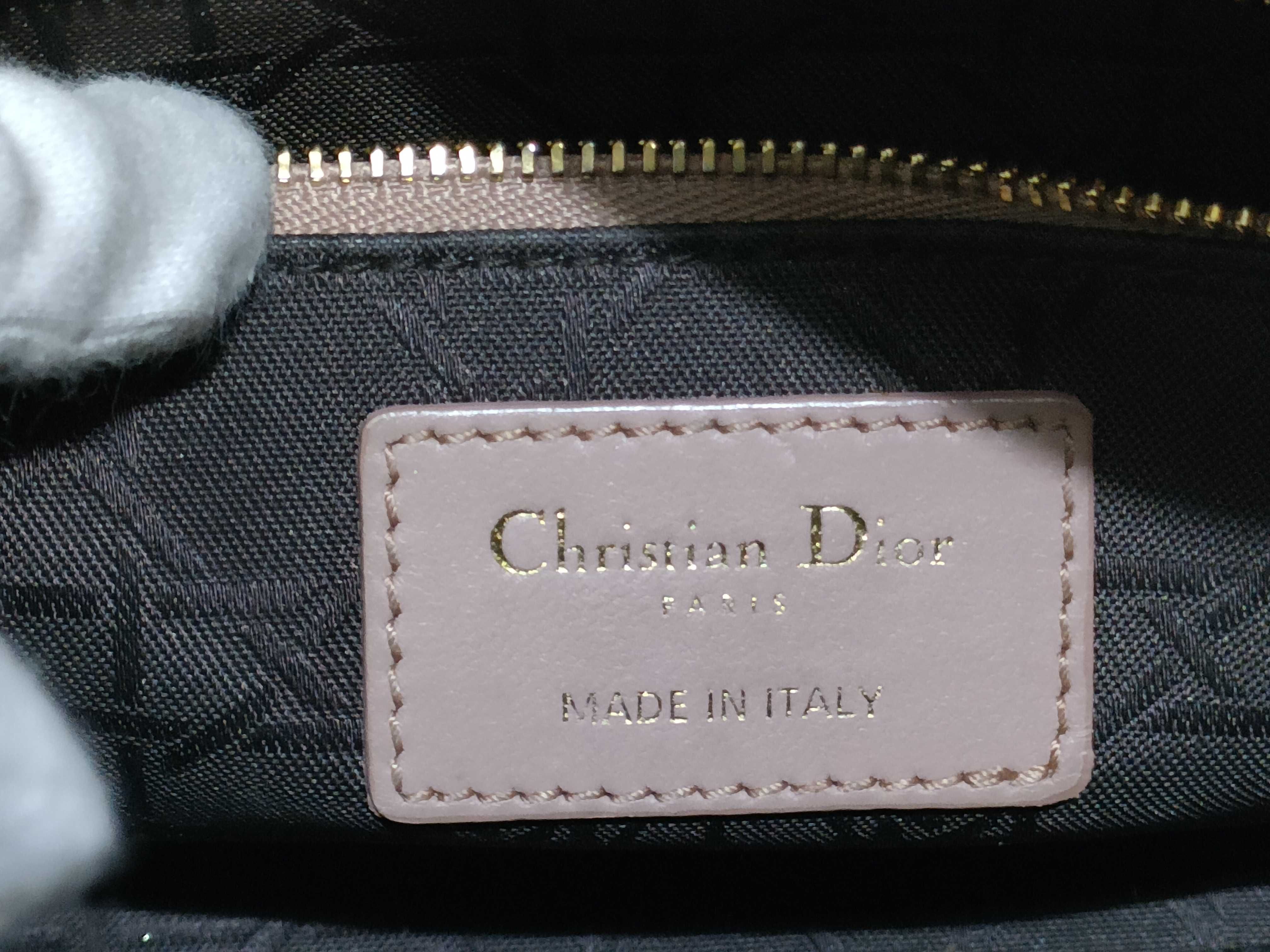 Lady Dior Cannage Leather 2-Way Handbag Pink Handbag — view 11