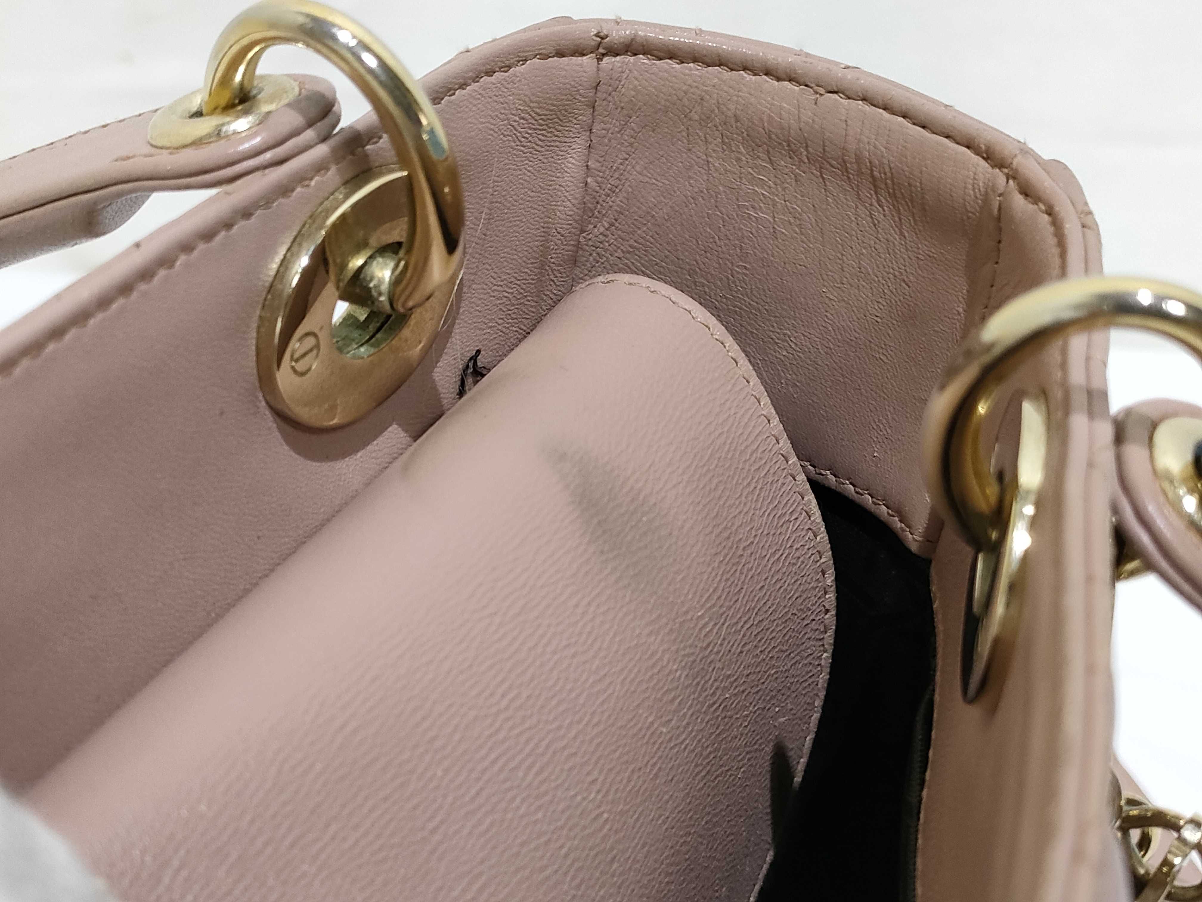 Lady Dior Cannage Leather 2-Way Handbag Pink Handbag — view 13