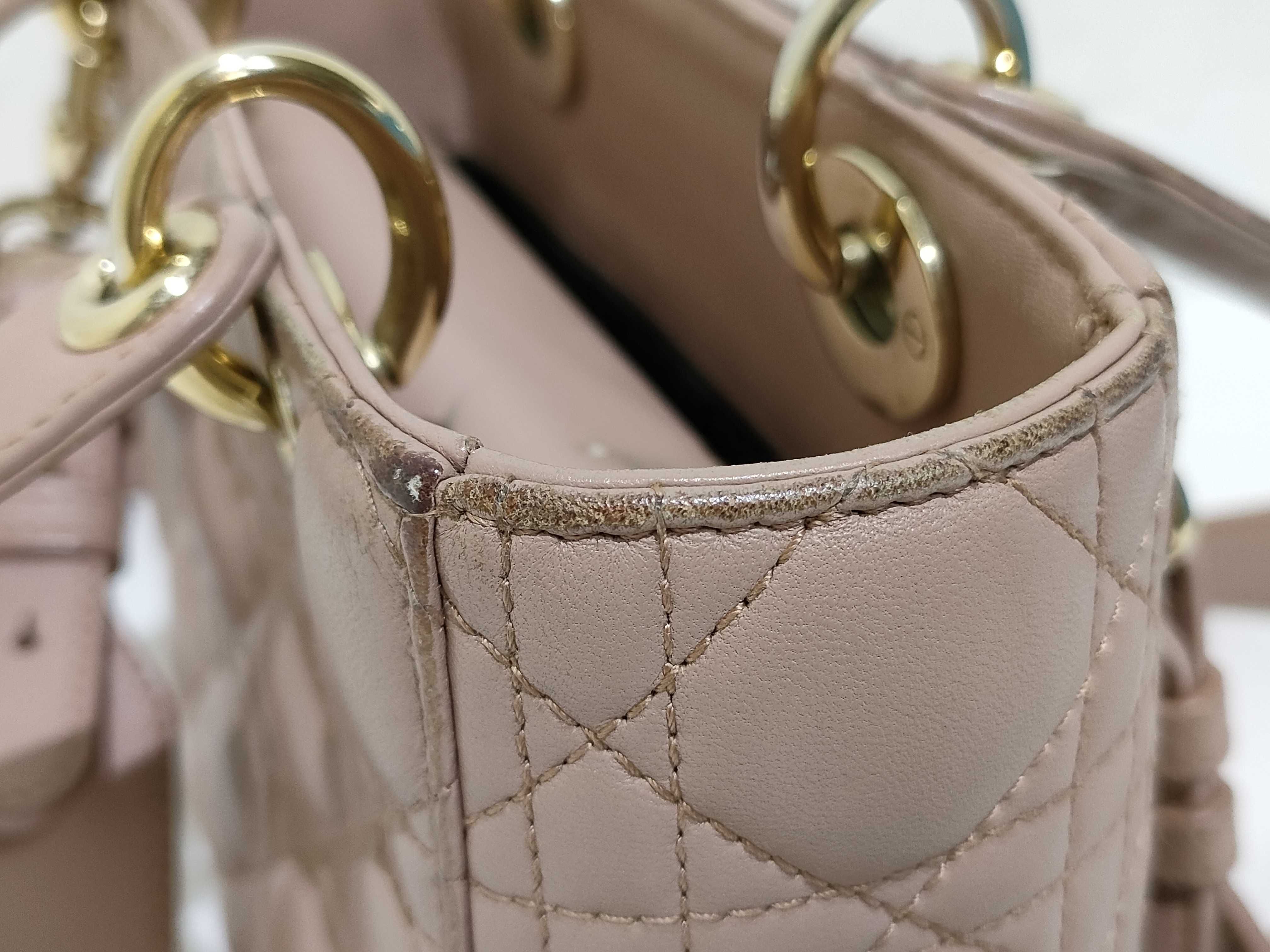 Lady Dior Cannage Leather 2-Way Handbag Pink Handbag — view 14