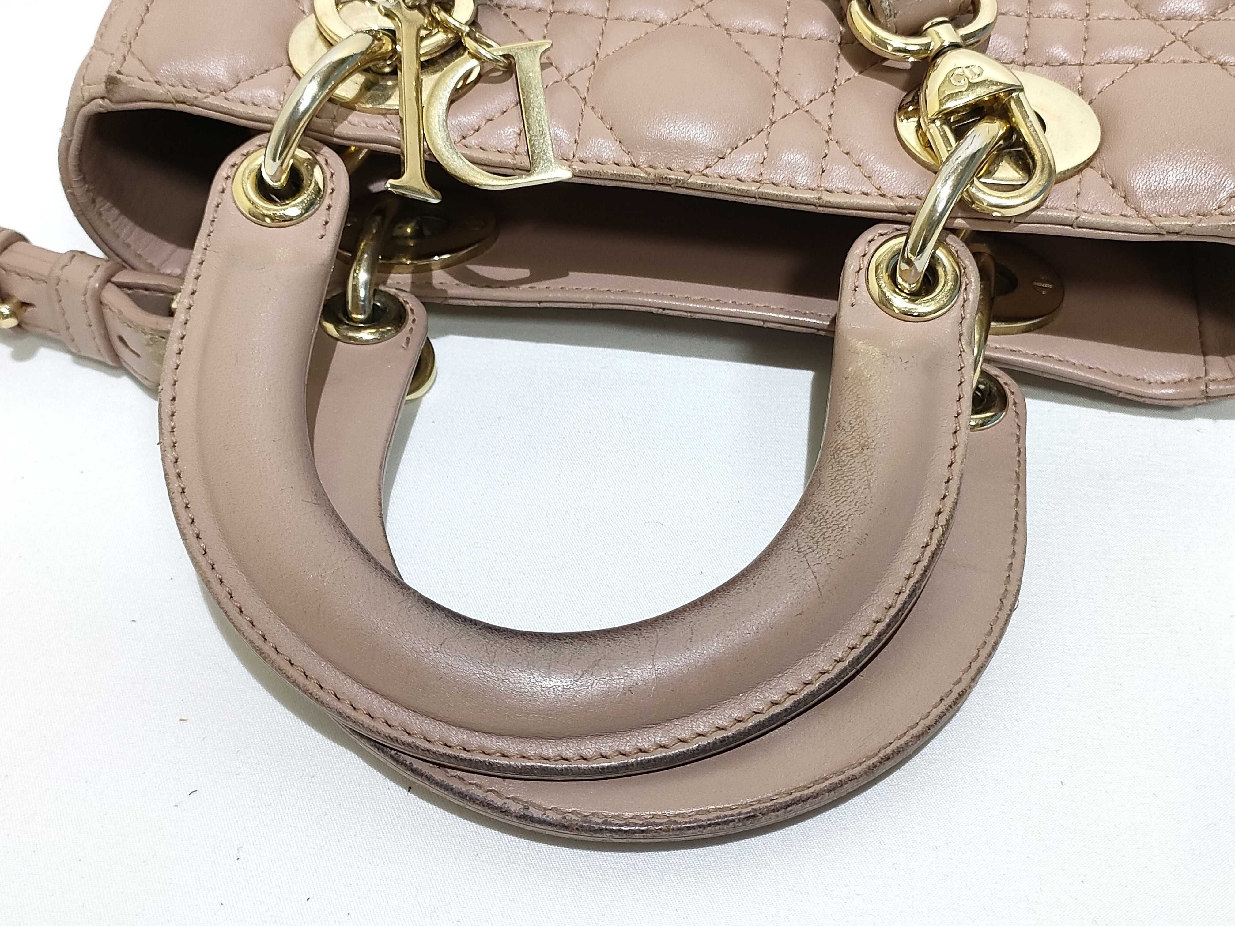 Lady Dior Cannage Leather 2-Way Handbag Pink Handbag — view 3