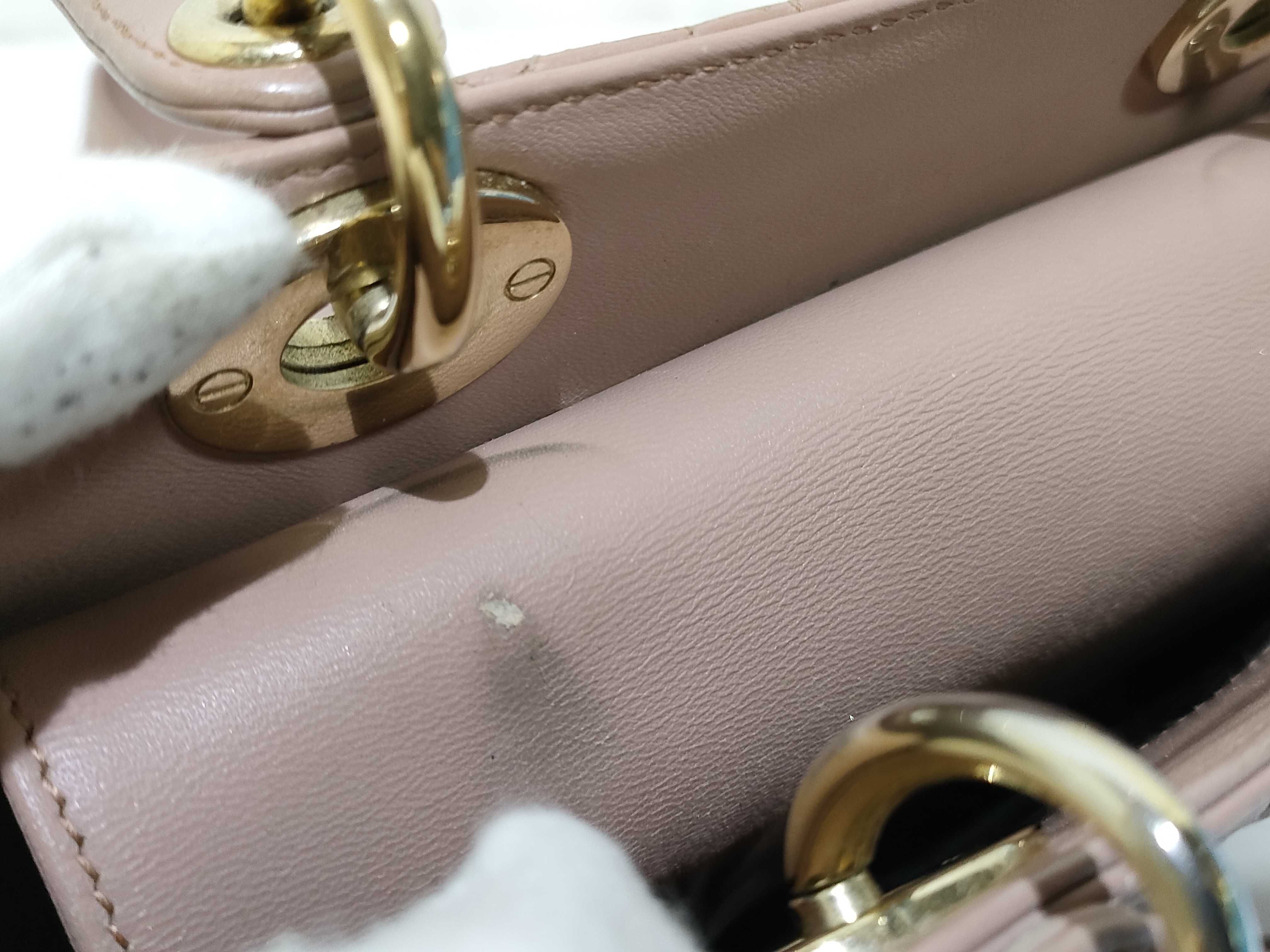 Lady Dior Cannage Leather 2-Way Handbag Pink Handbag — view 8