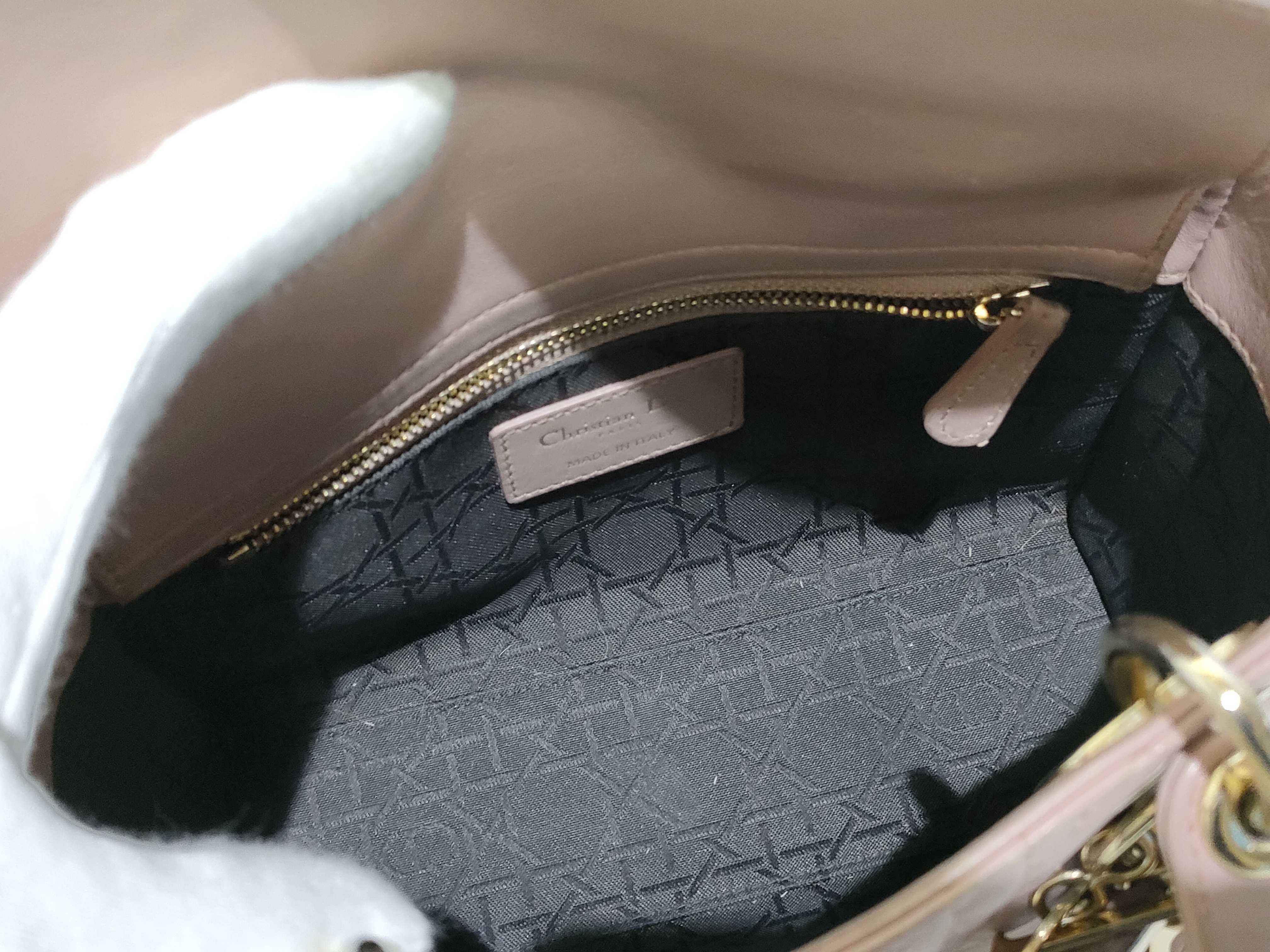 Lady Dior Cannage Leather 2-Way Handbag Pink Handbag — view 9
