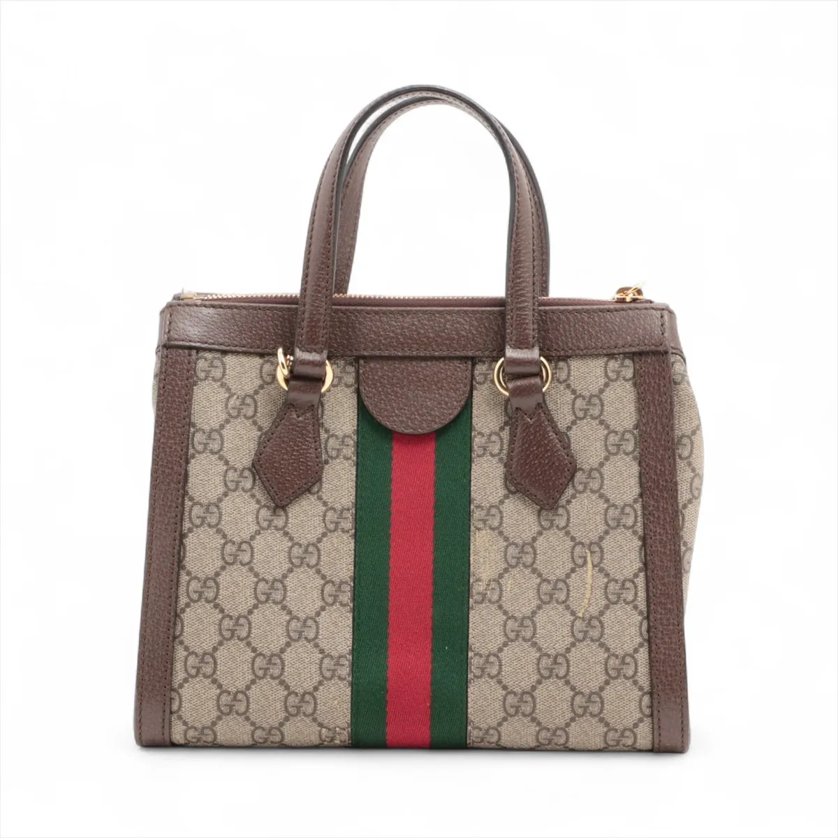 GG Supreme Ophidia PVC x Leather 2-Way Handbag, Beige x Brown, 547551 — view 2