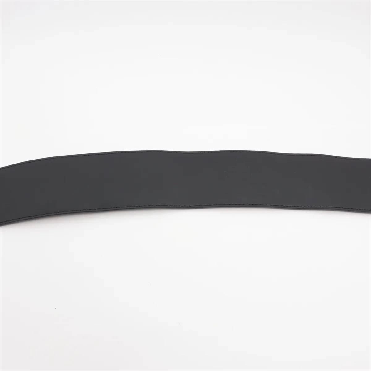 belt, size 85, leather and patent leather, black. Shows signs of wear, including — view 4