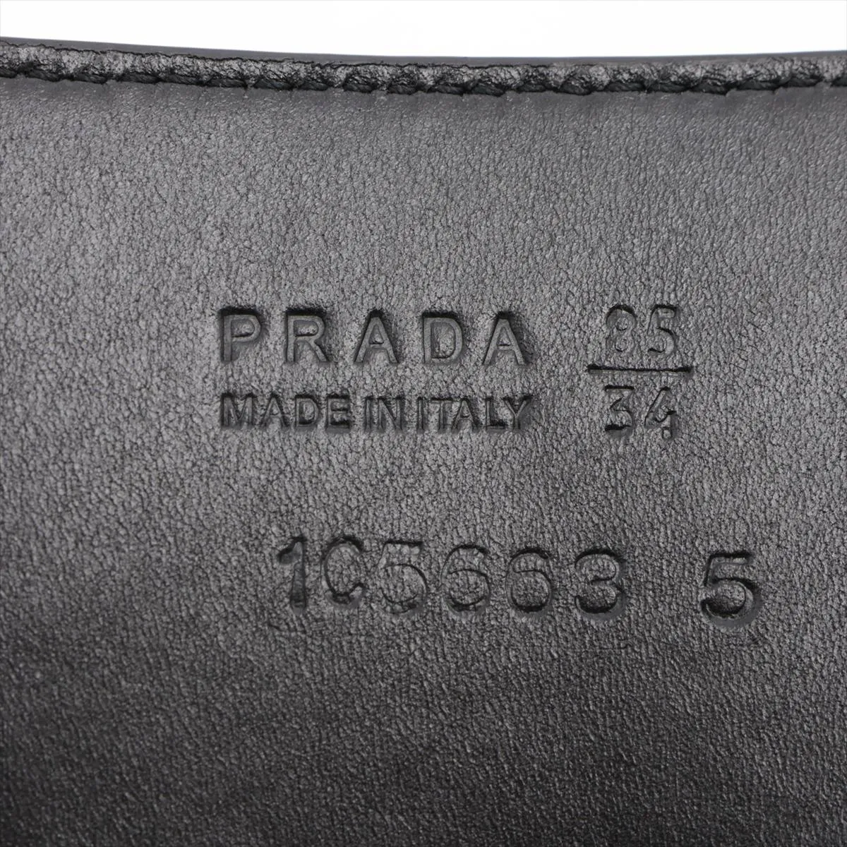 belt, size 85, leather and patent leather, black. Shows signs of wear, including — view 5