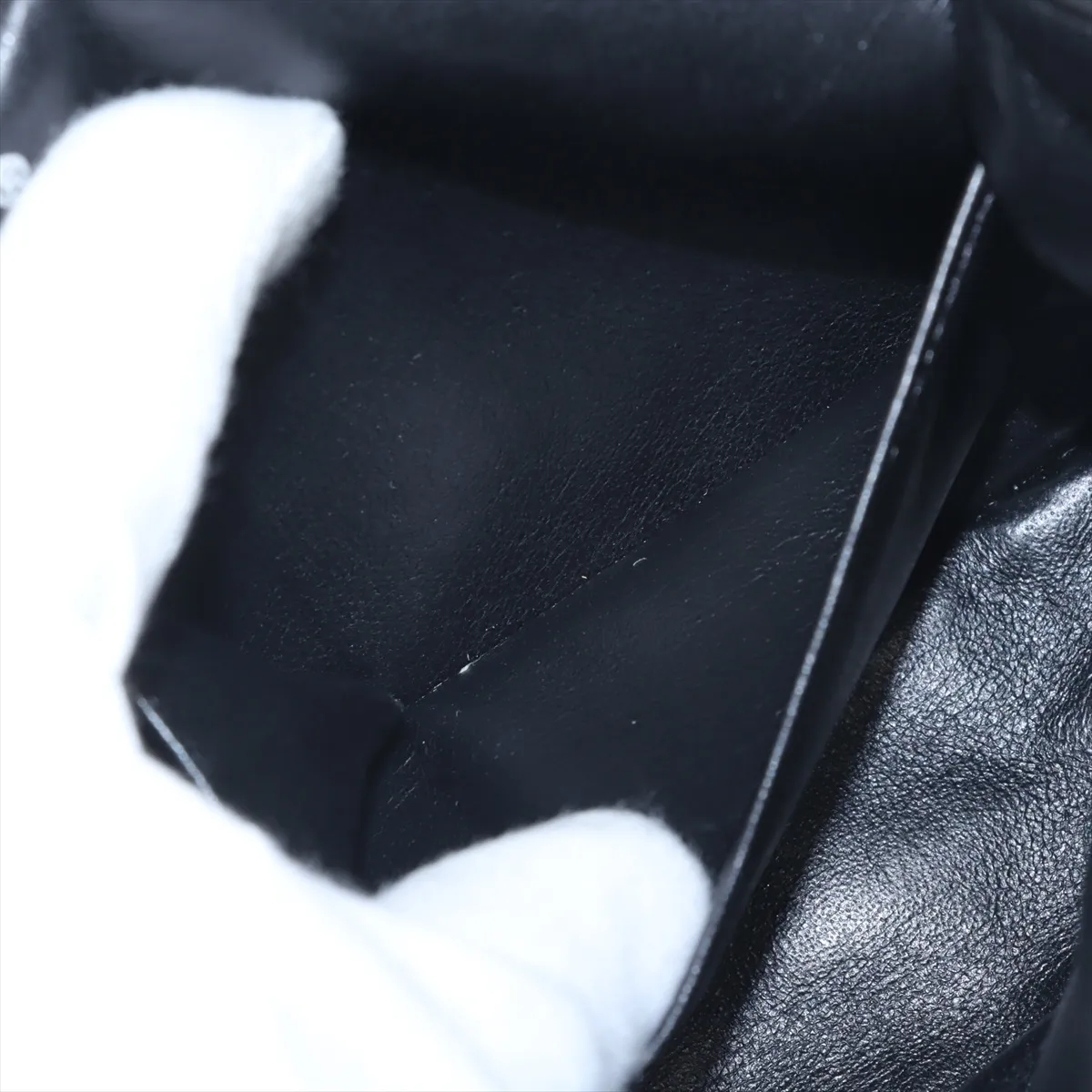 Matelasse Lambskin Double Flap Double Chain Bag Black x Blue Silver Hardware 11726909 No. 11 — view 9