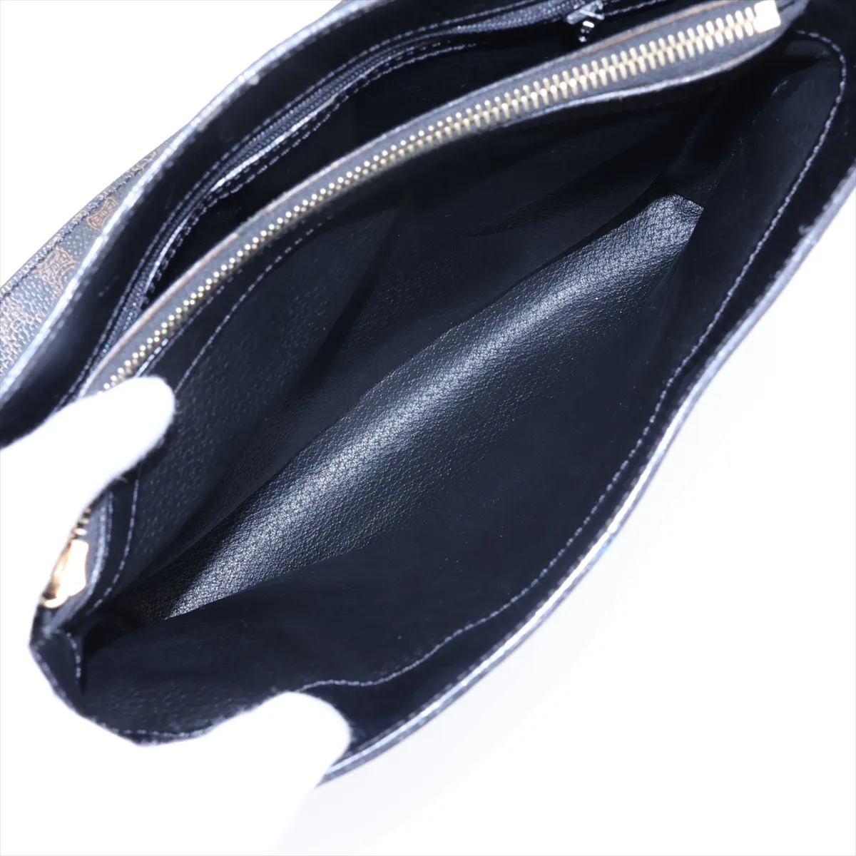 Macadam PVC x Leather Shoulder Bag, Black — view 7