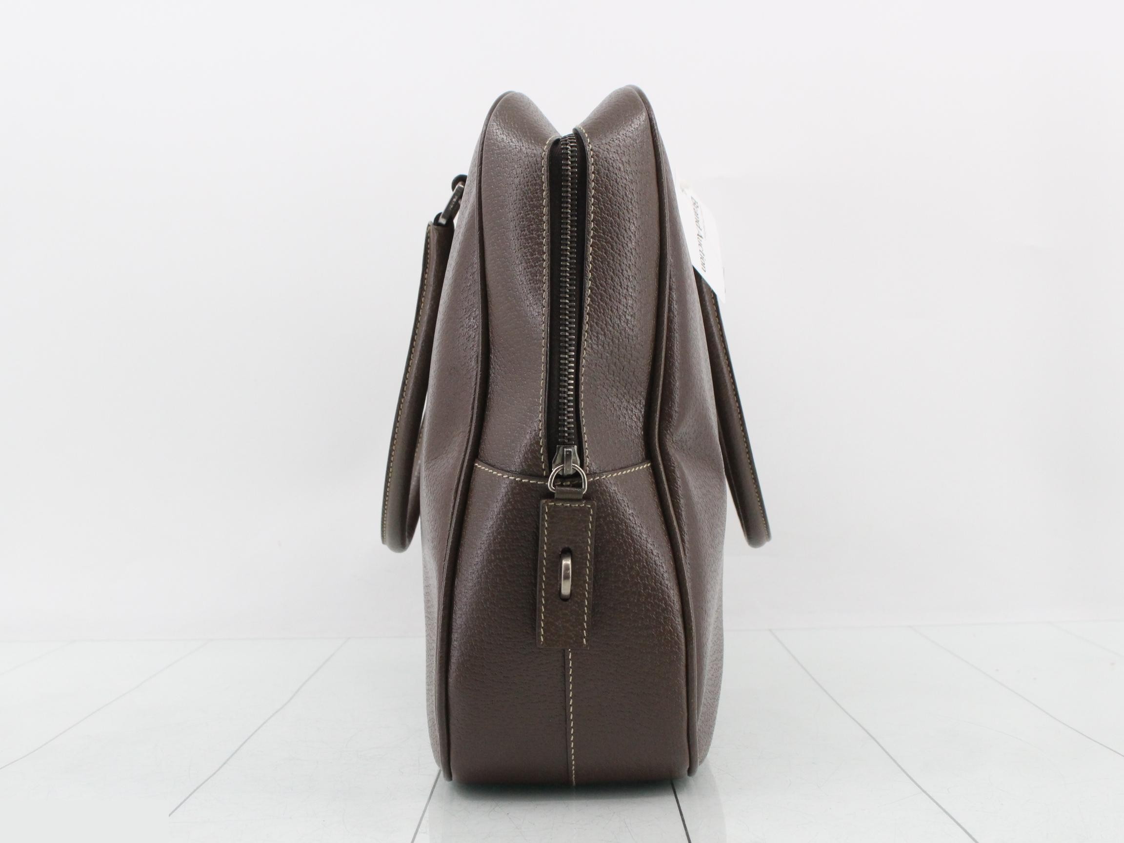 Triangle Logo Leather Handbag with White Tag (Size 58) — view 4