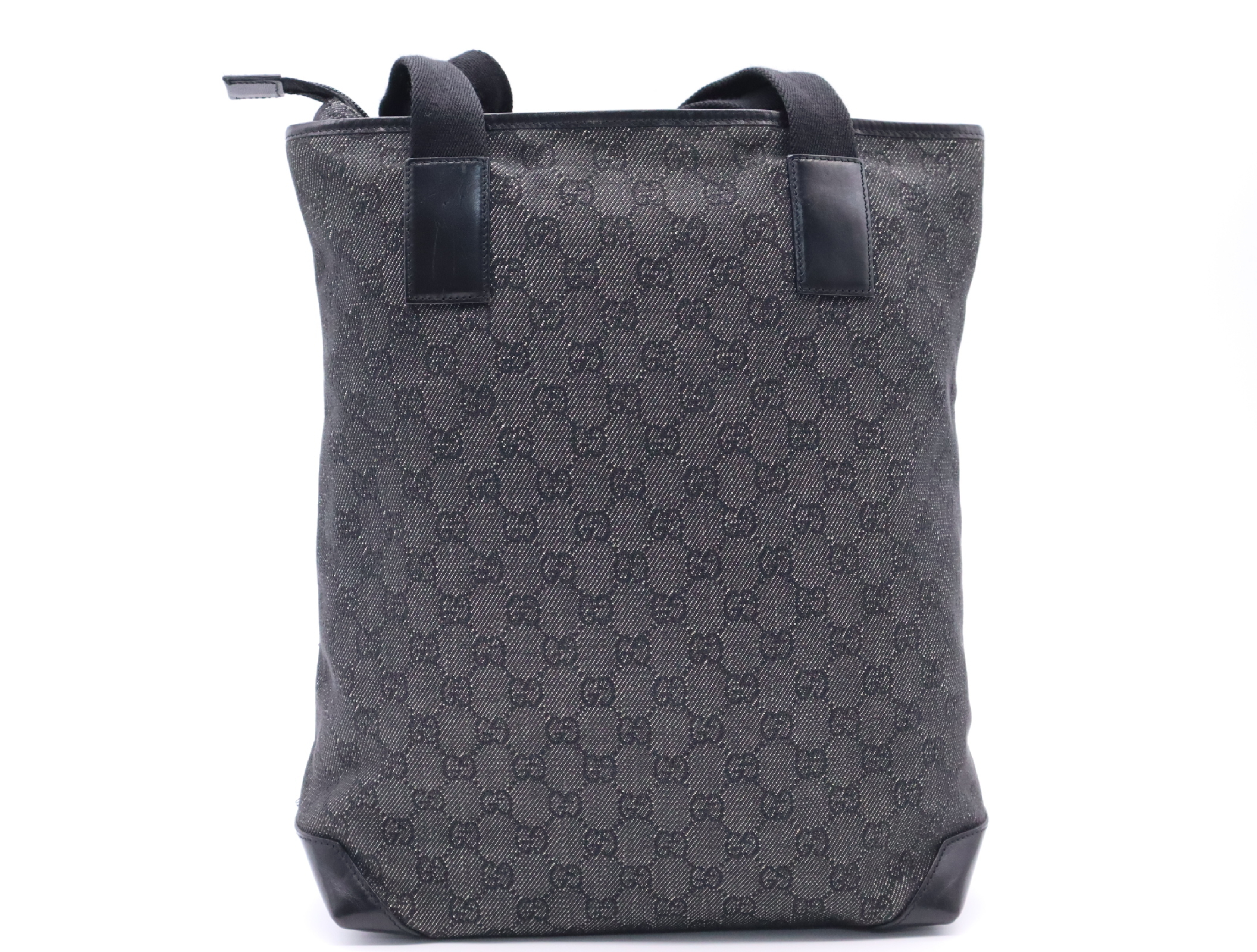28892 Canvas Tote Bag, Black, Silver Hardware — view 2