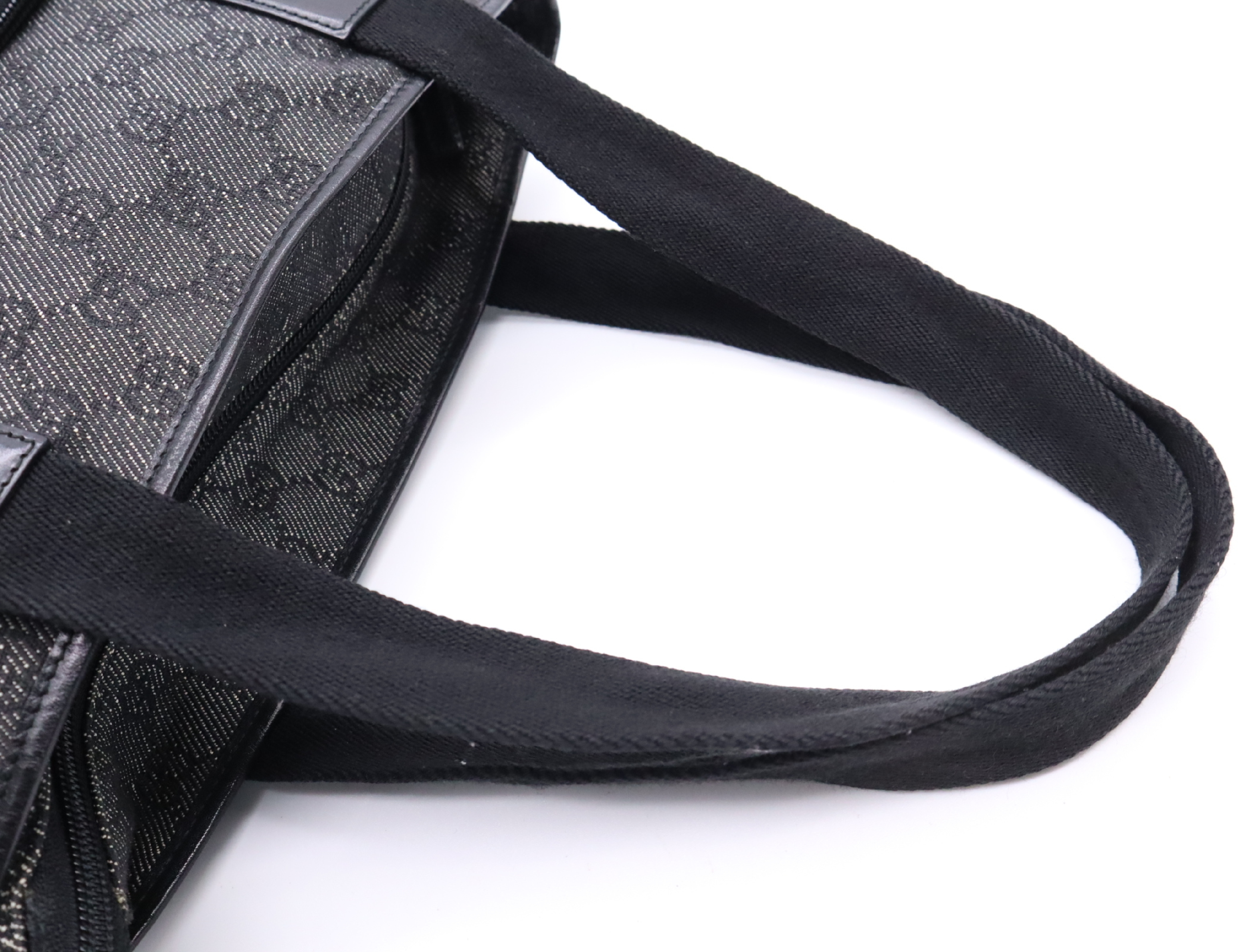 28892 Canvas Tote Bag, Black, Silver Hardware — view 12