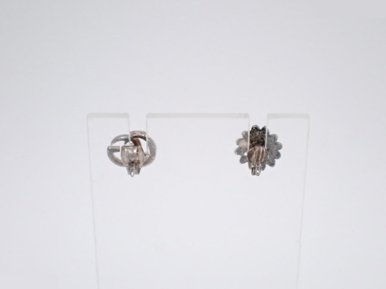Earrings, GG Marmont, Flower design, AG925, 1.8g — view 2