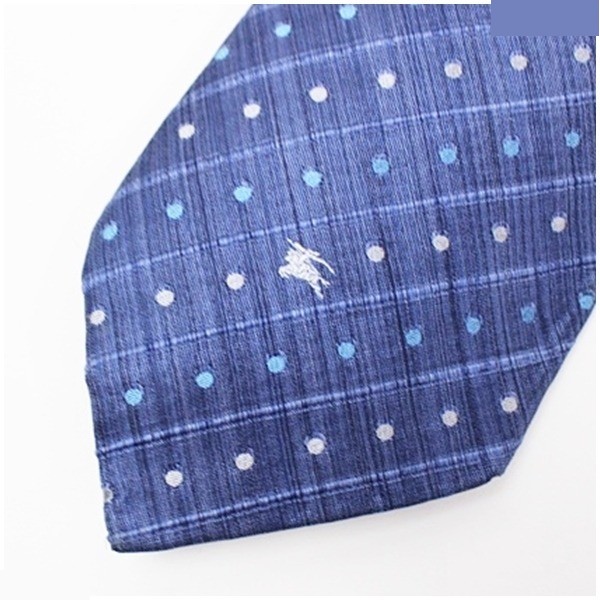 silk tie, striped and polka dot, blue — view 4