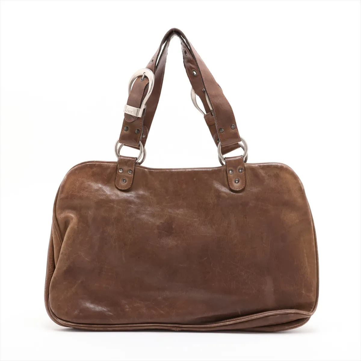 Gaucho Leather Handbag, Brown — view 2