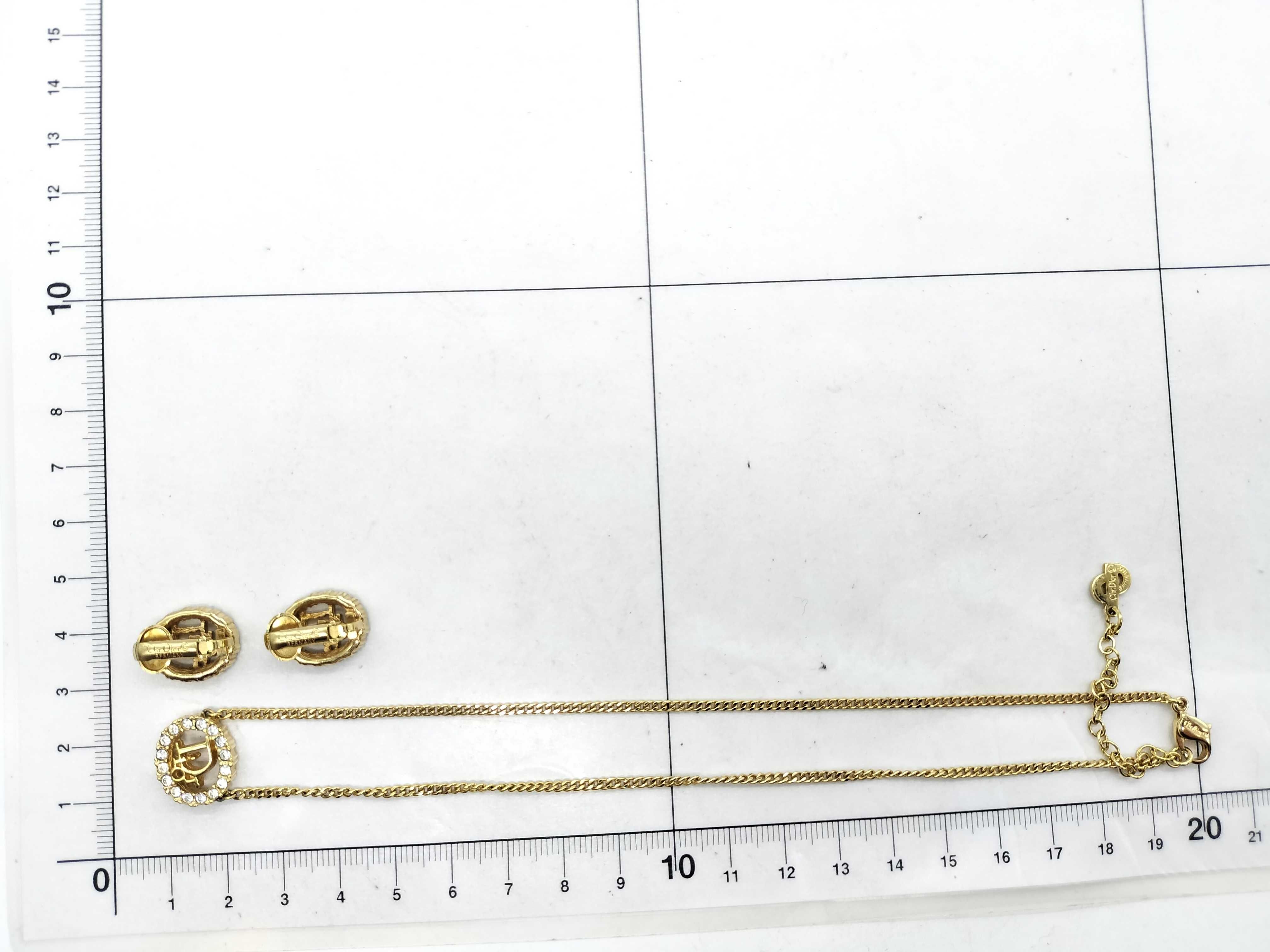 Gold Logo Stone Necklace/Earrings — view 12