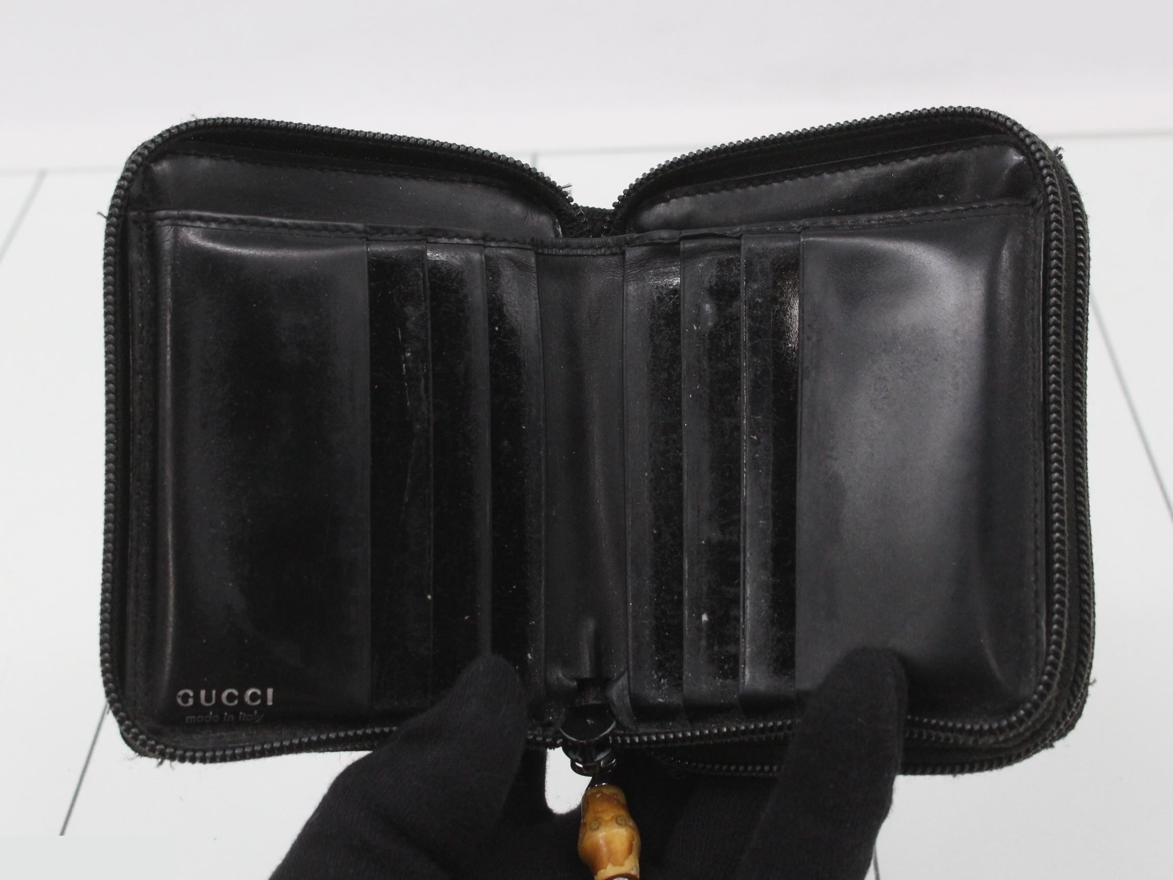 Bamboo Nylon Black Double Zipper Compact Wallet — view 4