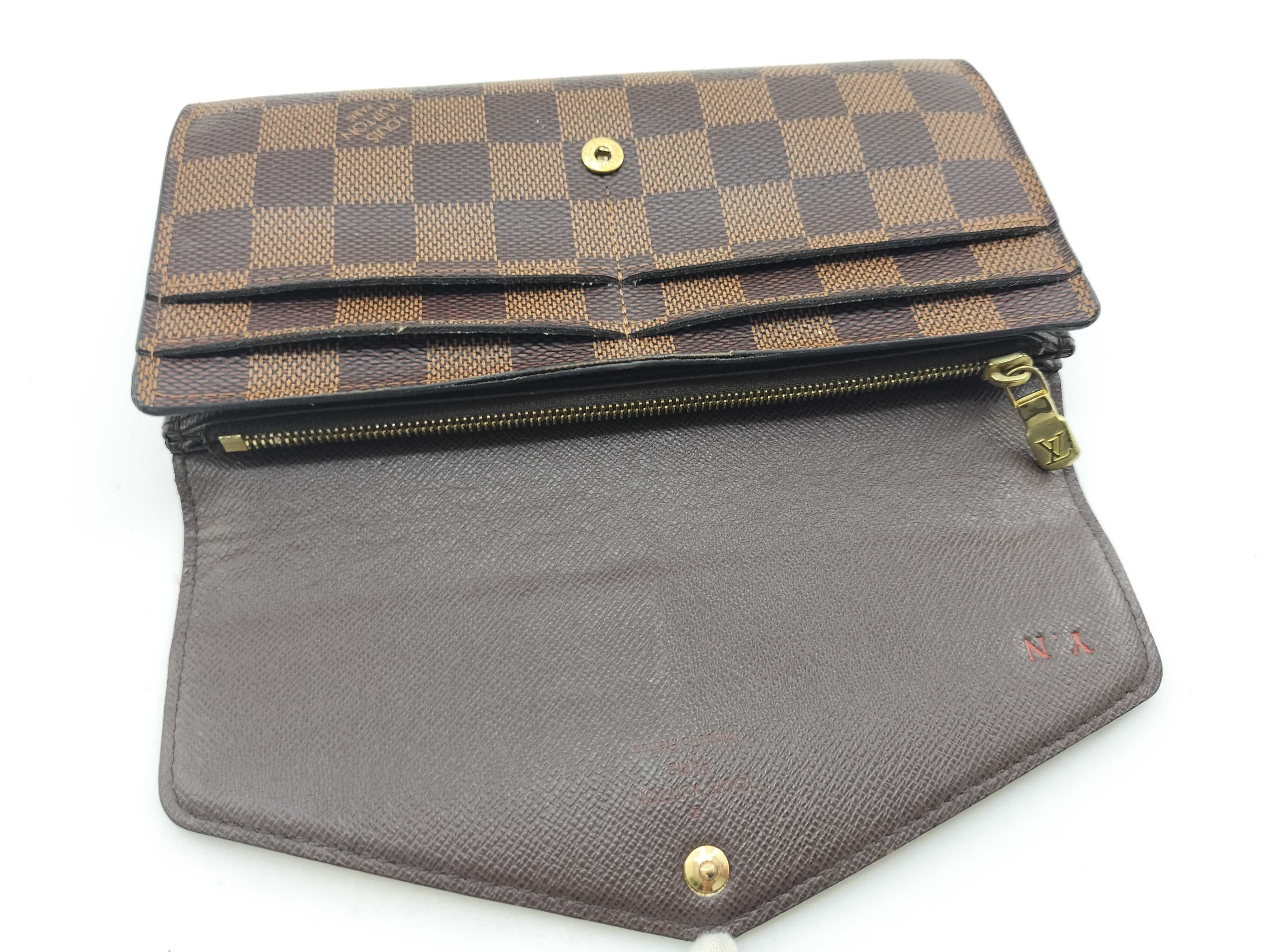 Damier N63209 Portefeuille Sarah Wallet with Initials — view 9