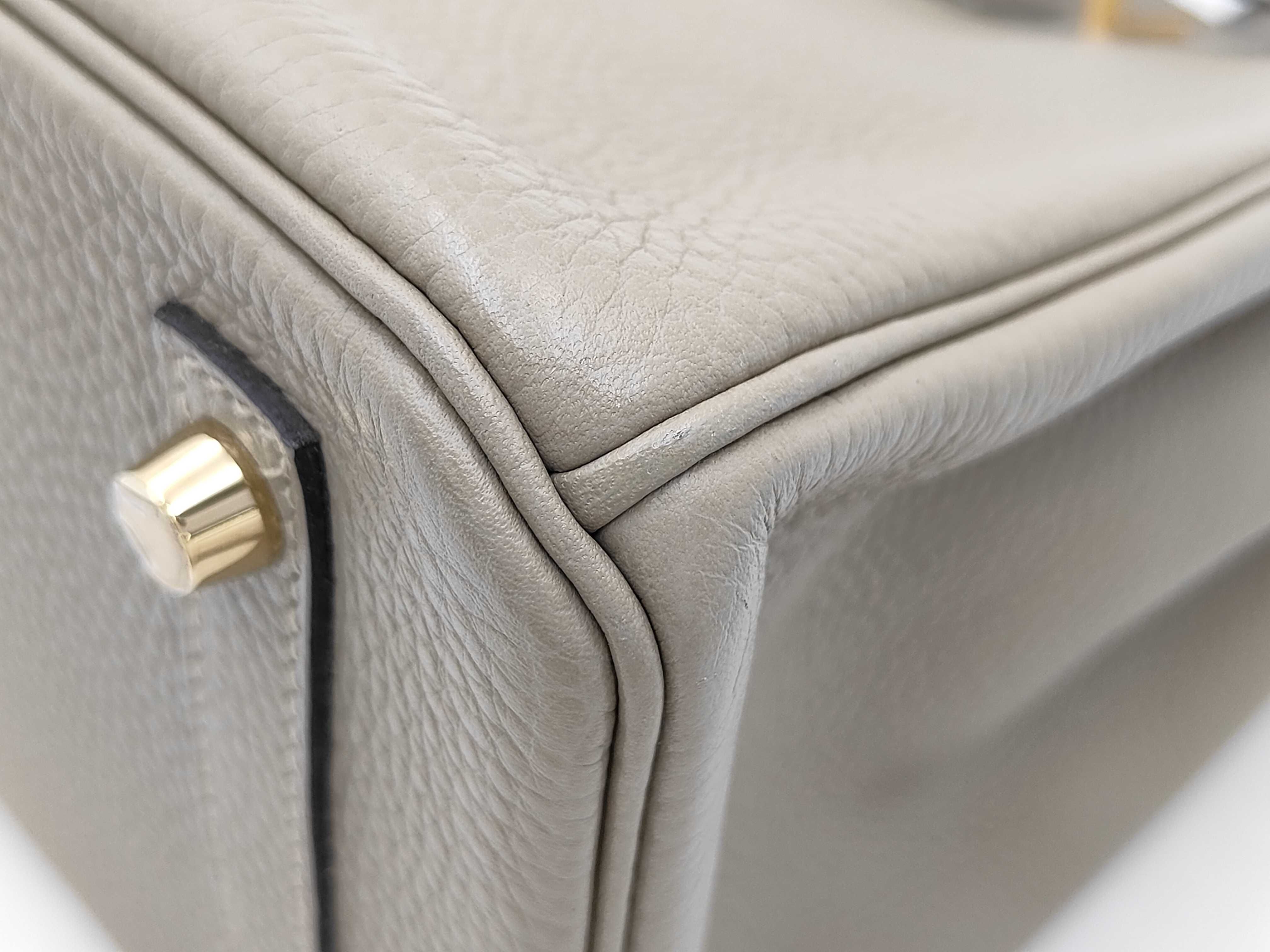 Birkin 30 X stamp Taurillon leather Sage Gold handbag — view 11