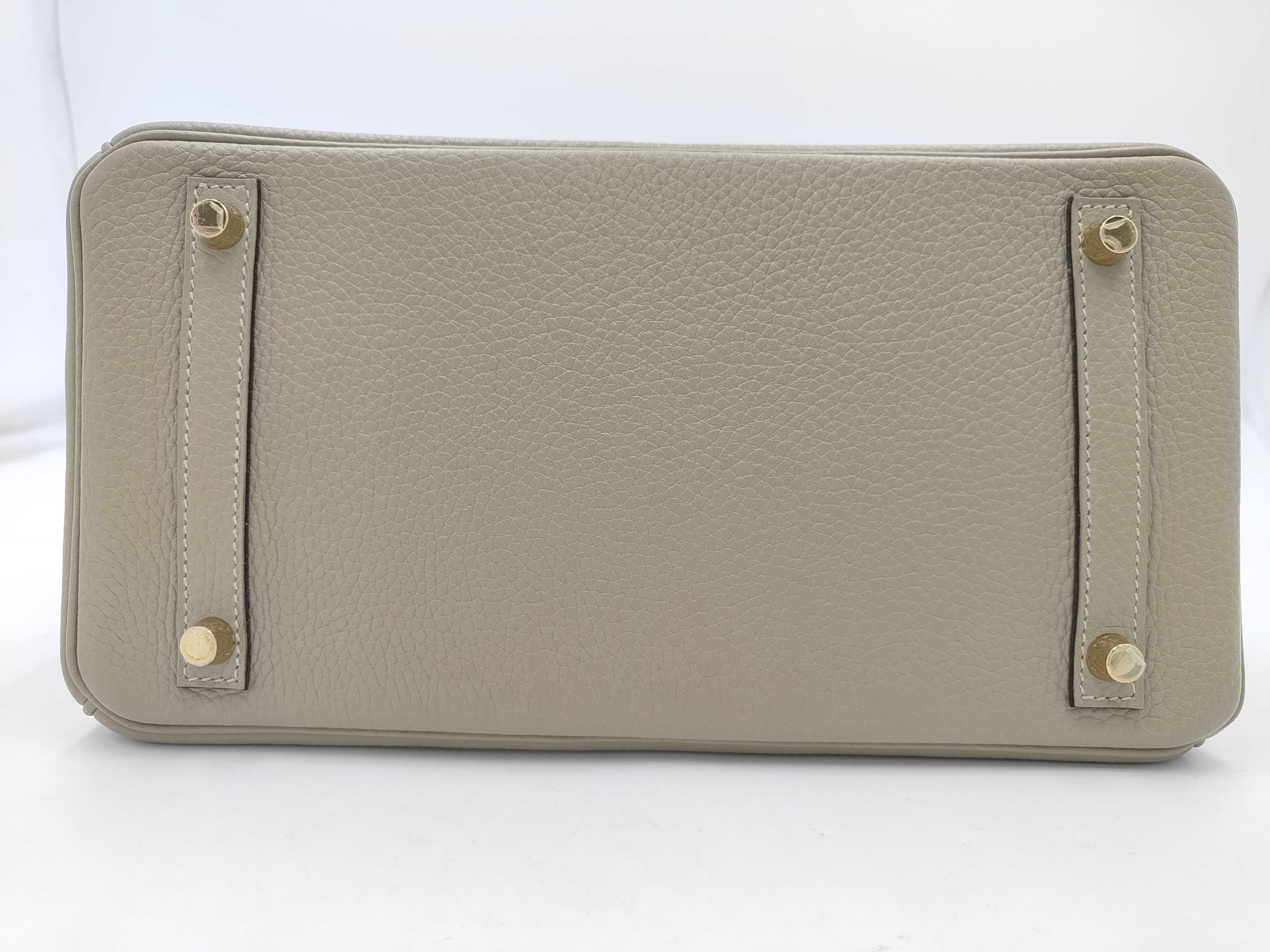 Birkin 30 X stamp Taurillon leather Sage Gold handbag — view 12