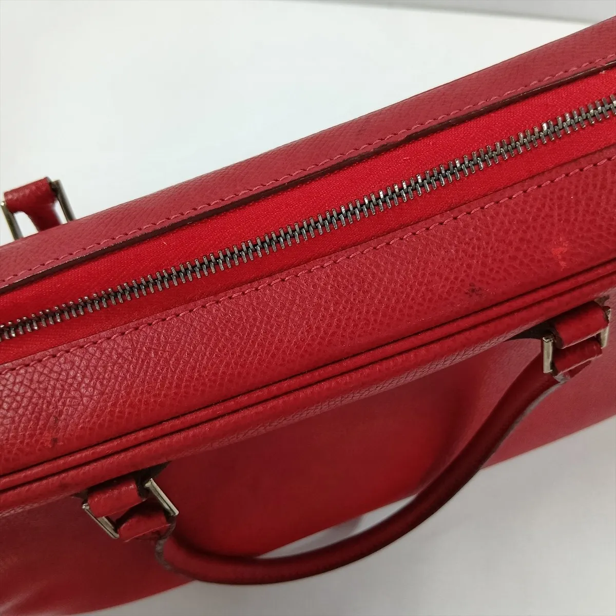 Hermès Plume Elan 28, Veau Epsom, Rouge Vif, Silver Hardware, H: 2004 — view 12