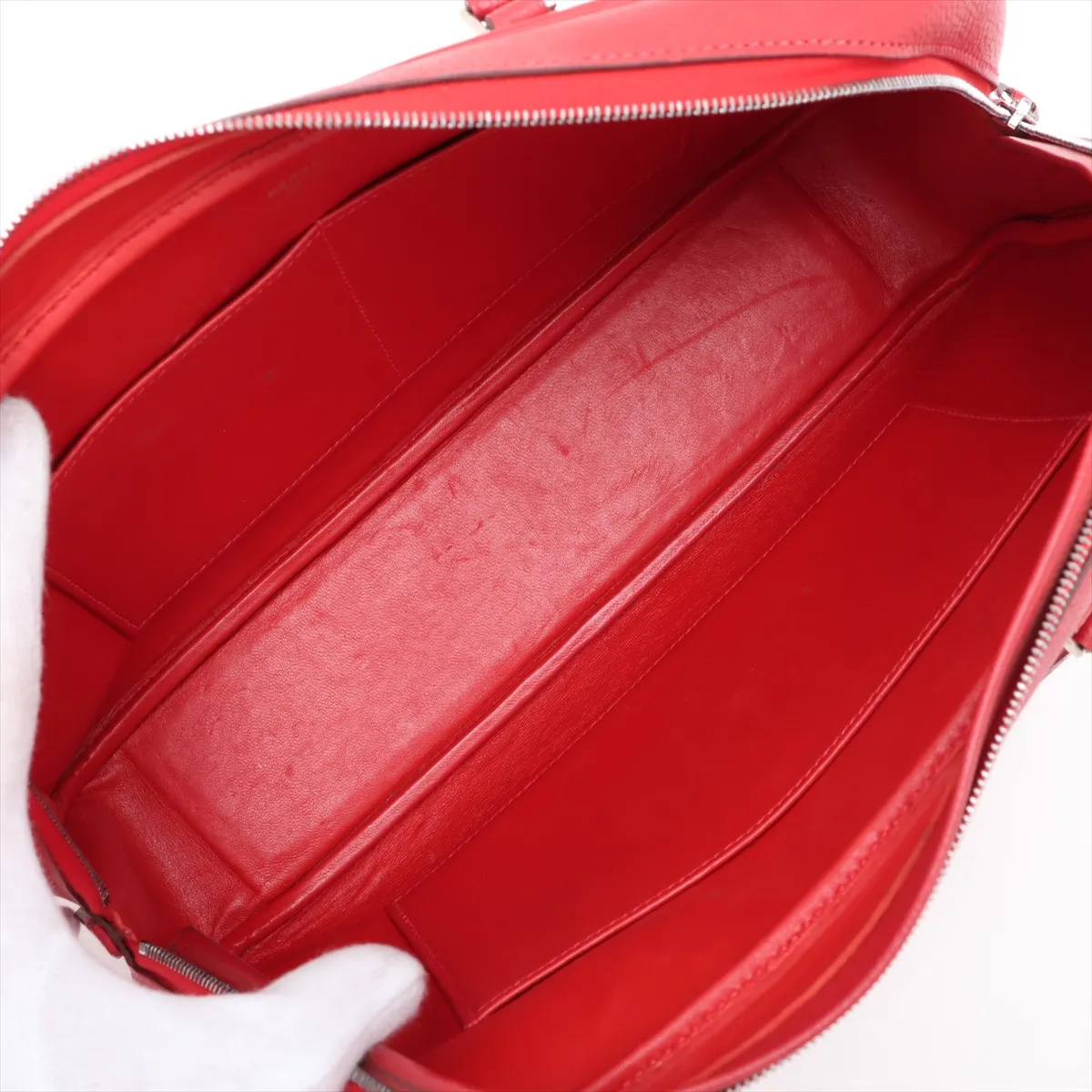 Hermès Plume Elan 28, Veau Epsom, Rouge Vif, Silver Hardware, H: 2004 — view 7