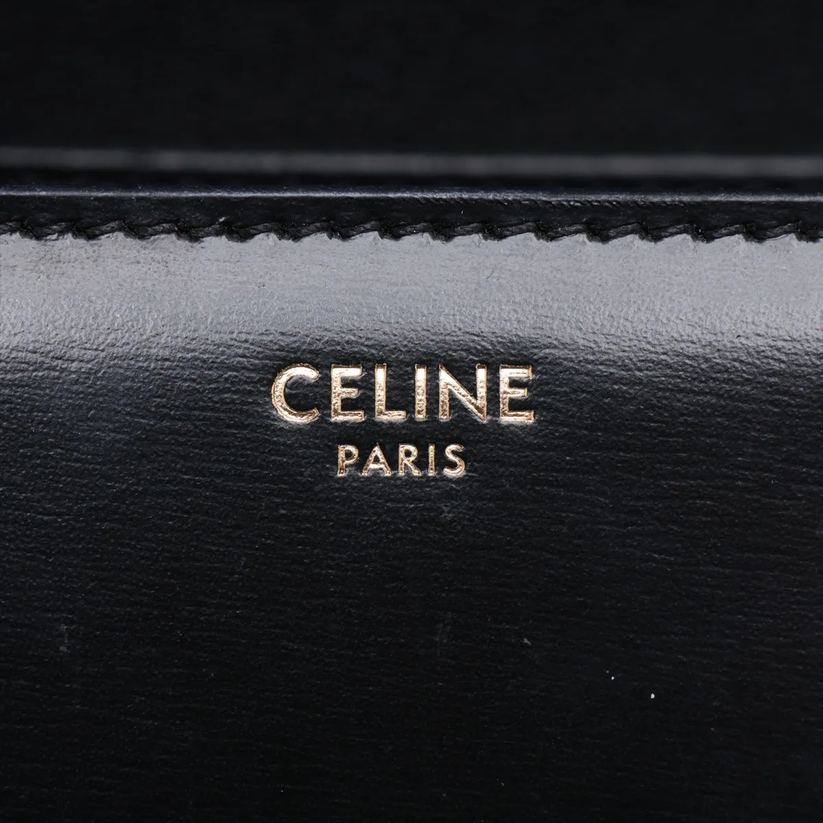 Triomphe Teen Leather Shoulder Bag, Black — view 11
