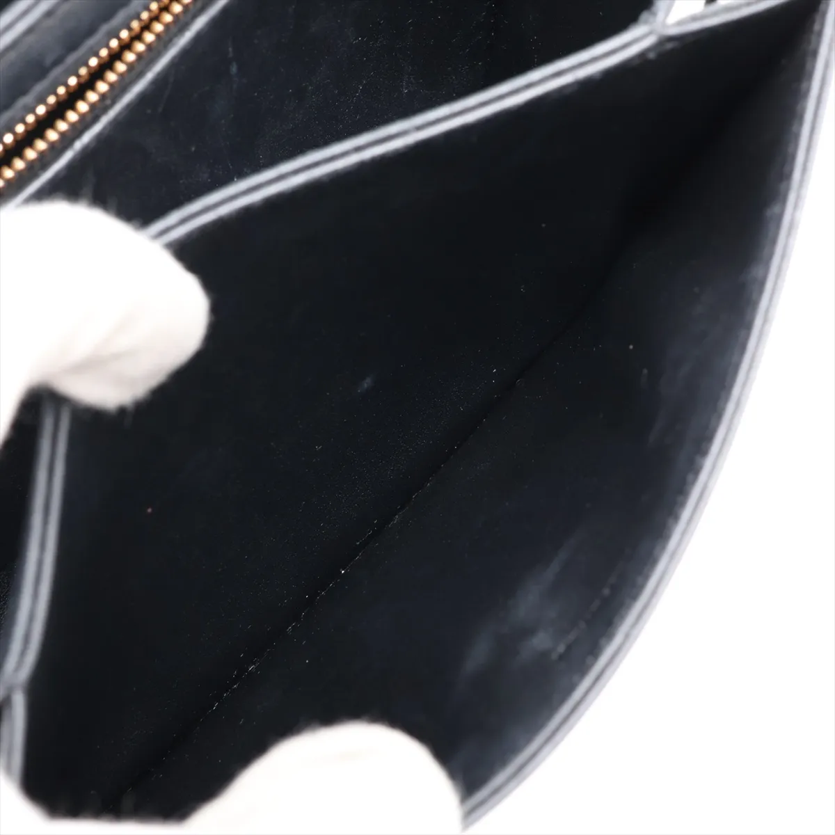 Triomphe Teen Leather Shoulder Bag, Black — view 7