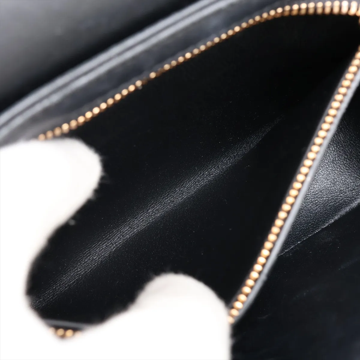 Triomphe Teen Leather Shoulder Bag, Black — view 8