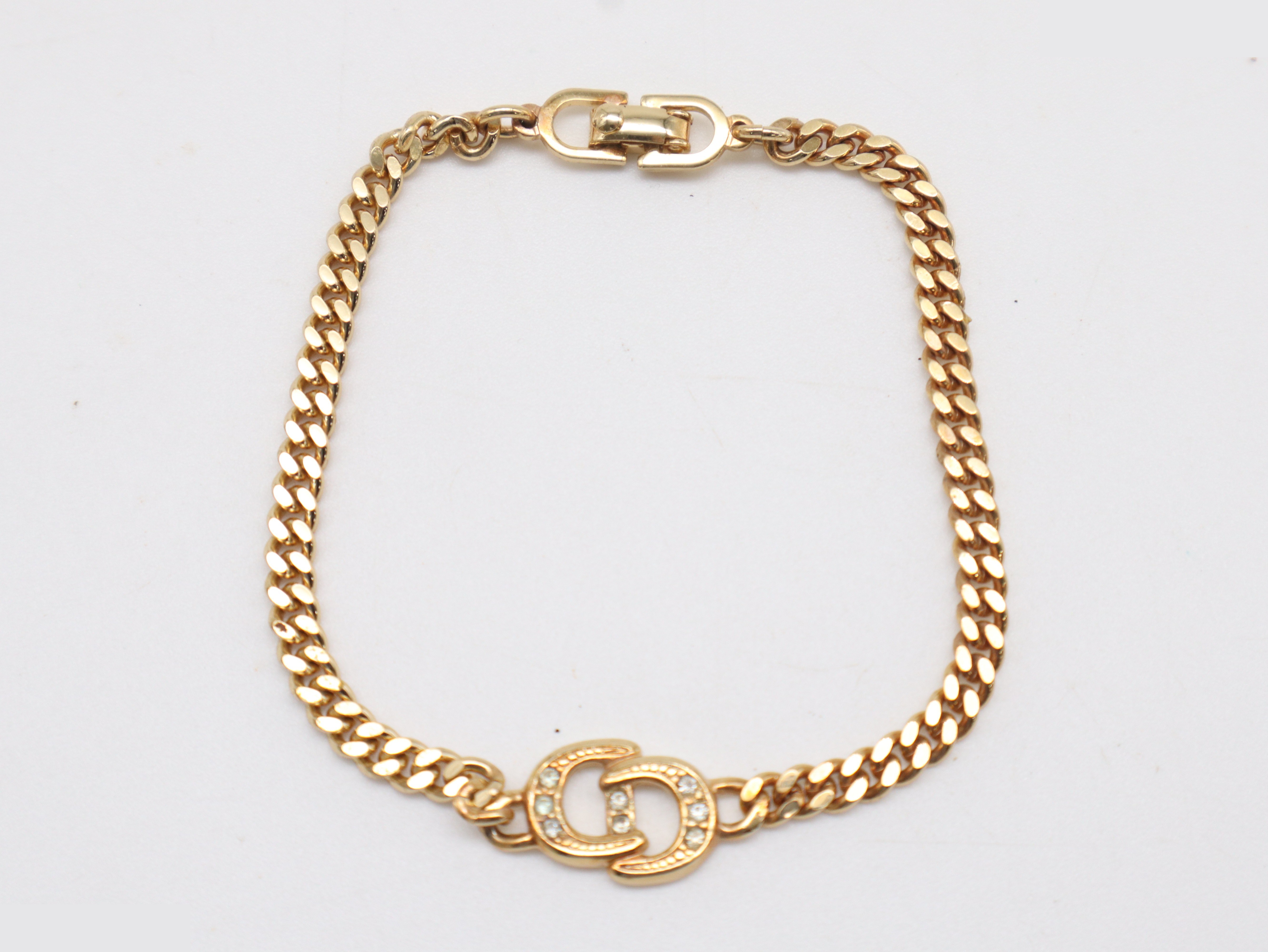 CD logo rhinestone bracelet GP arm circumference approx. 18cm