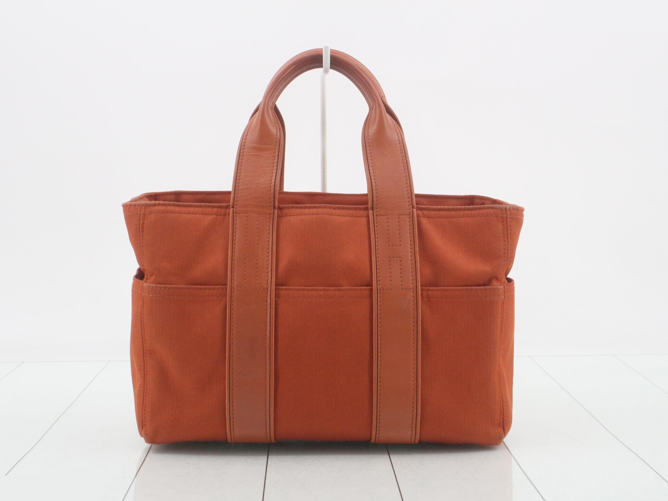 Acapulco PM Canvas/Leather Handbag, Orange — view 2