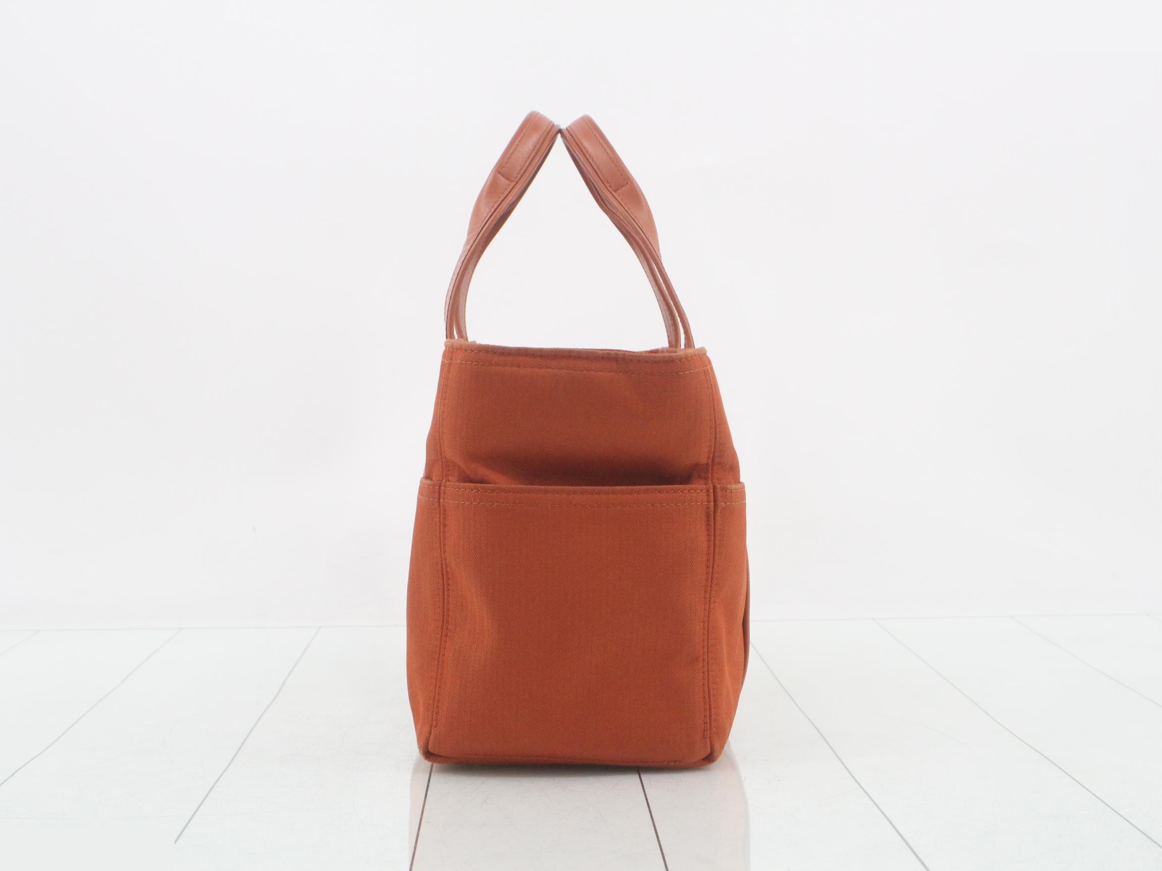 Acapulco PM Canvas/Leather Handbag, Orange — view 3