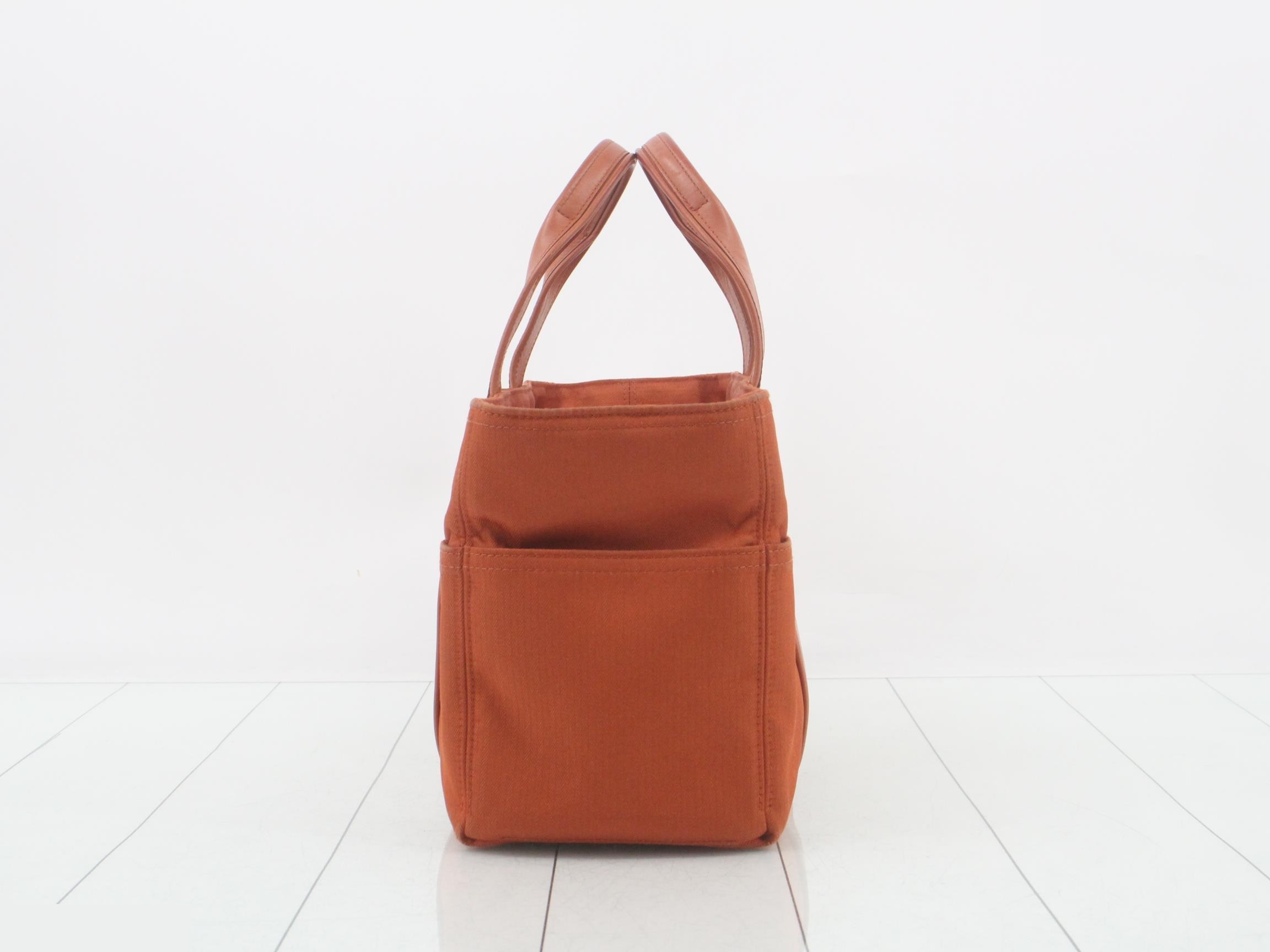 Acapulco PM Canvas/Leather Handbag, Orange — view 4