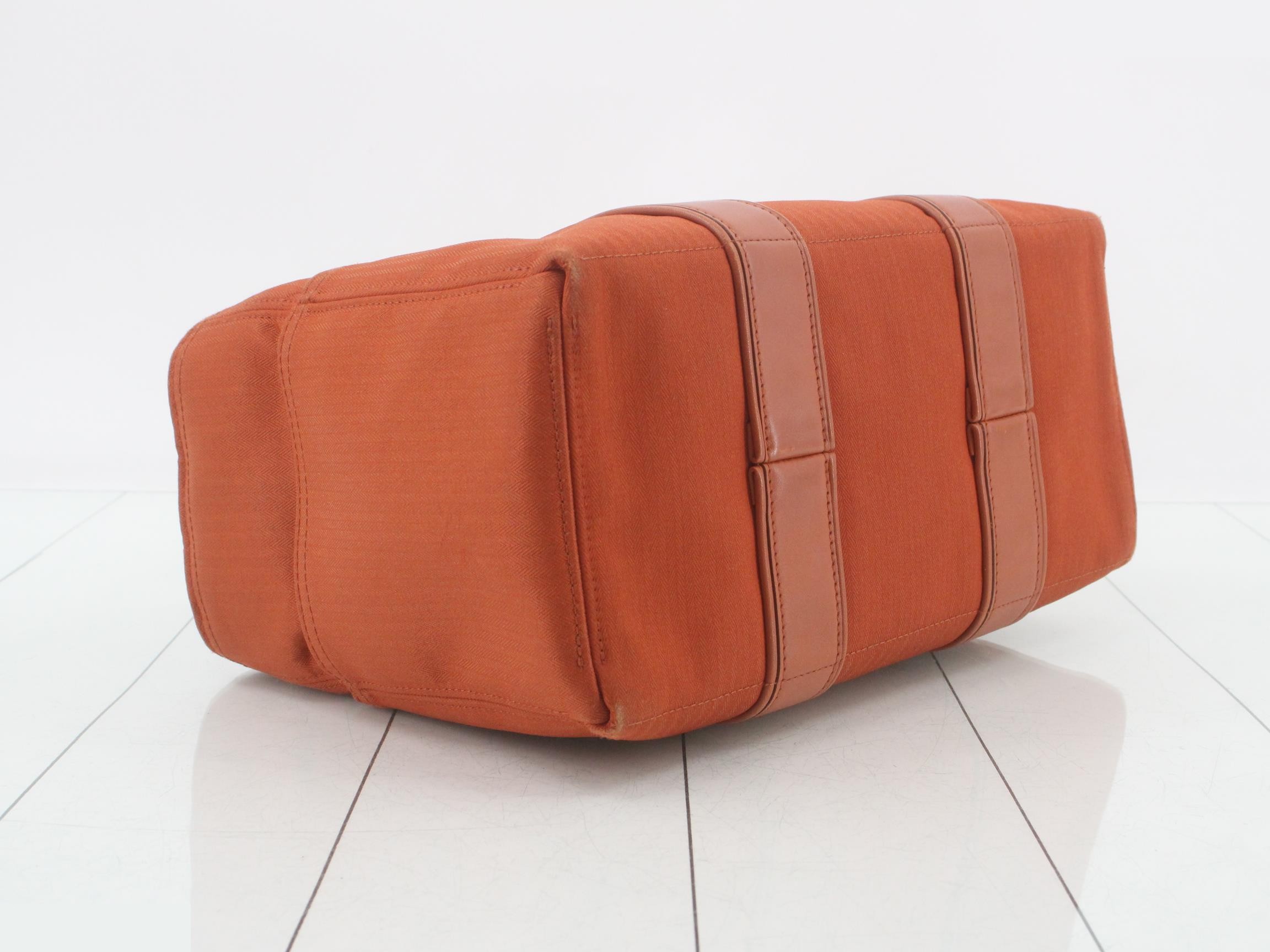 Acapulco PM Canvas/Leather Handbag, Orange — view 5